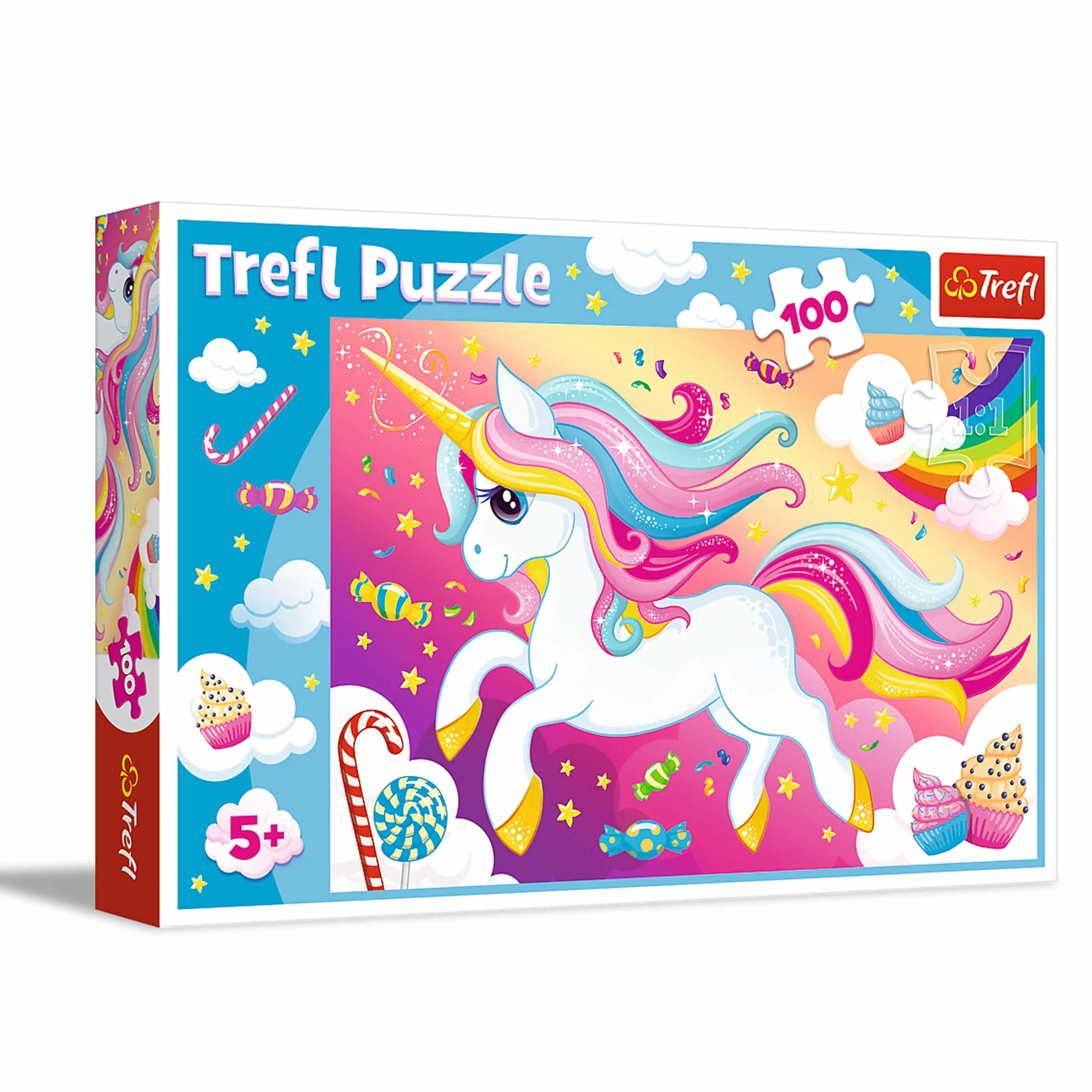 Trefl Piękny Jednorożec Puzzle 100 Elementów o Wysokiej Jakości Nadruku dla Dzieci od 5 lat