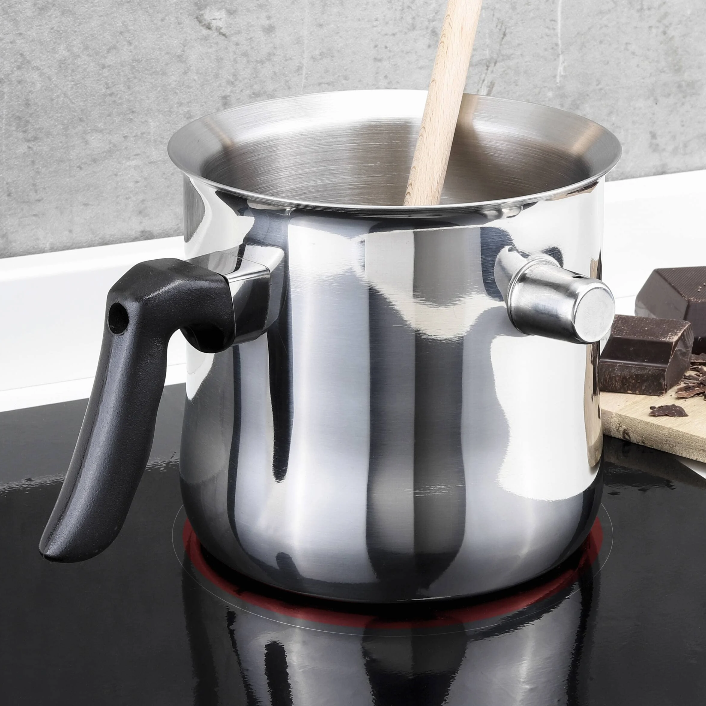 Haushalt International Doniczka na mleko na wolnym ogniu, słoik 1,2 l/podwójna ściana