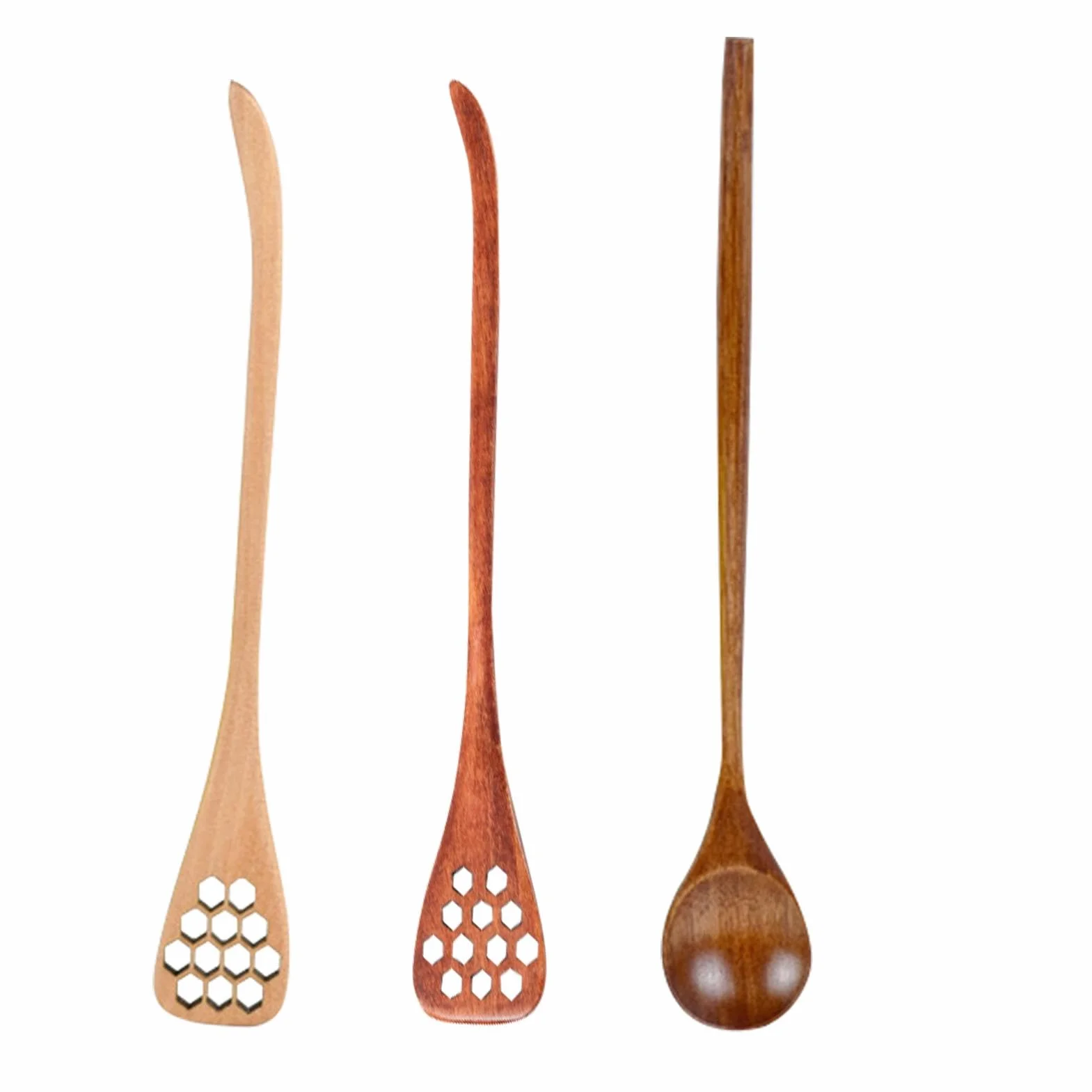 Honey Wooden Dipper, Honey Jar Spoon Stirrer Stick Long Handle, Multi Functional Honey Jar Dispense Elegant, Coffee Stirring Spoons, Long Handle Mixing Spoon, Easy To Use, Portable for Friends Family