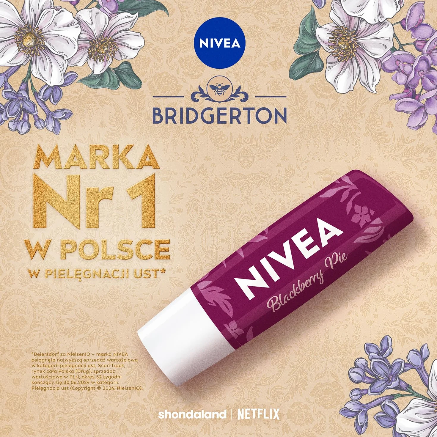 NIVEA Bridgerton Edition Pielęgnująca pomadka do ust Blueberry Pie Bridgerton Edition Kate & Anthony 4,8g