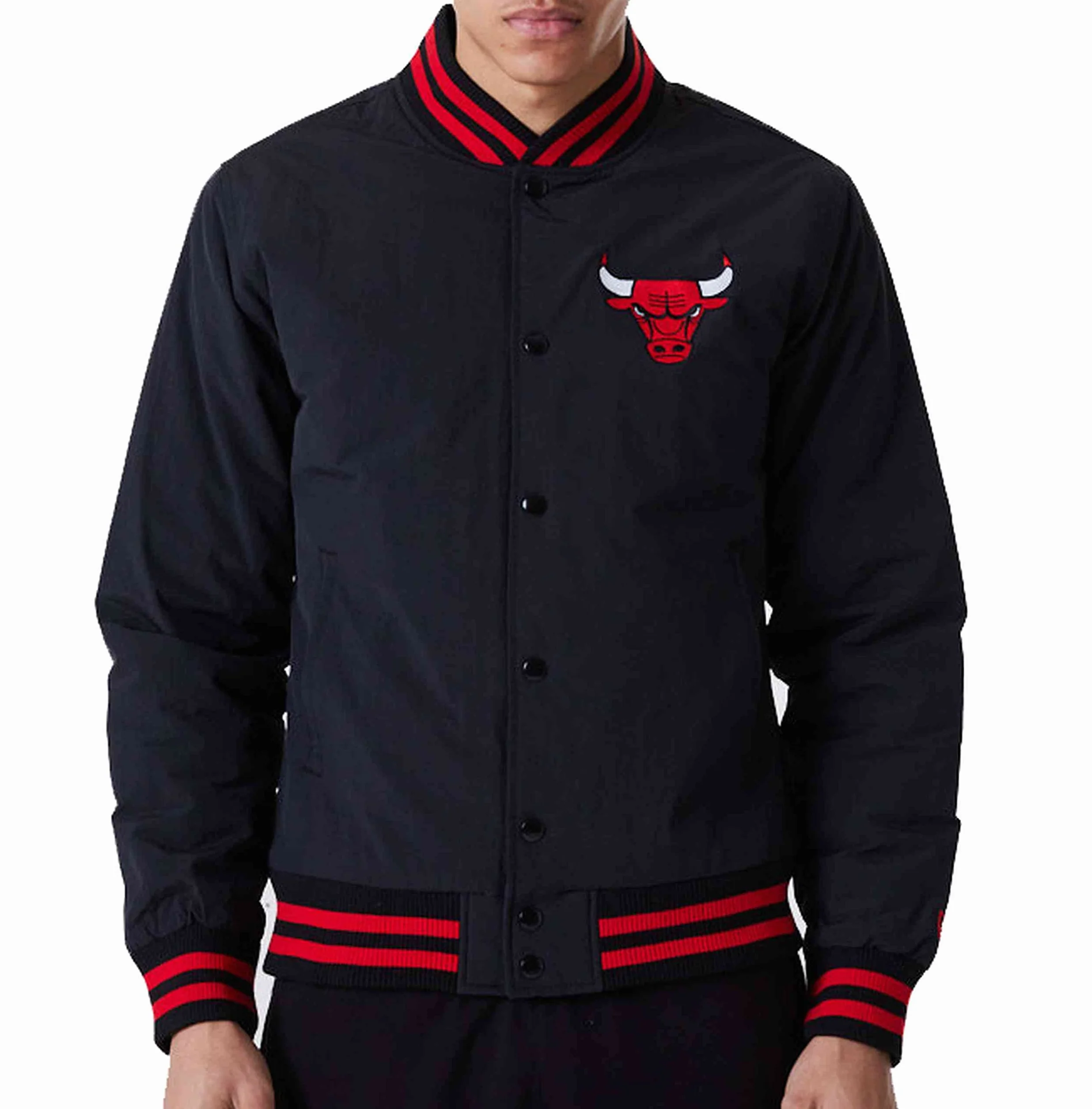 New Era Team Logo Bomber Chicago Bulls Jacket 60284773, Męska kurtka, czarny, M EU, Czarny