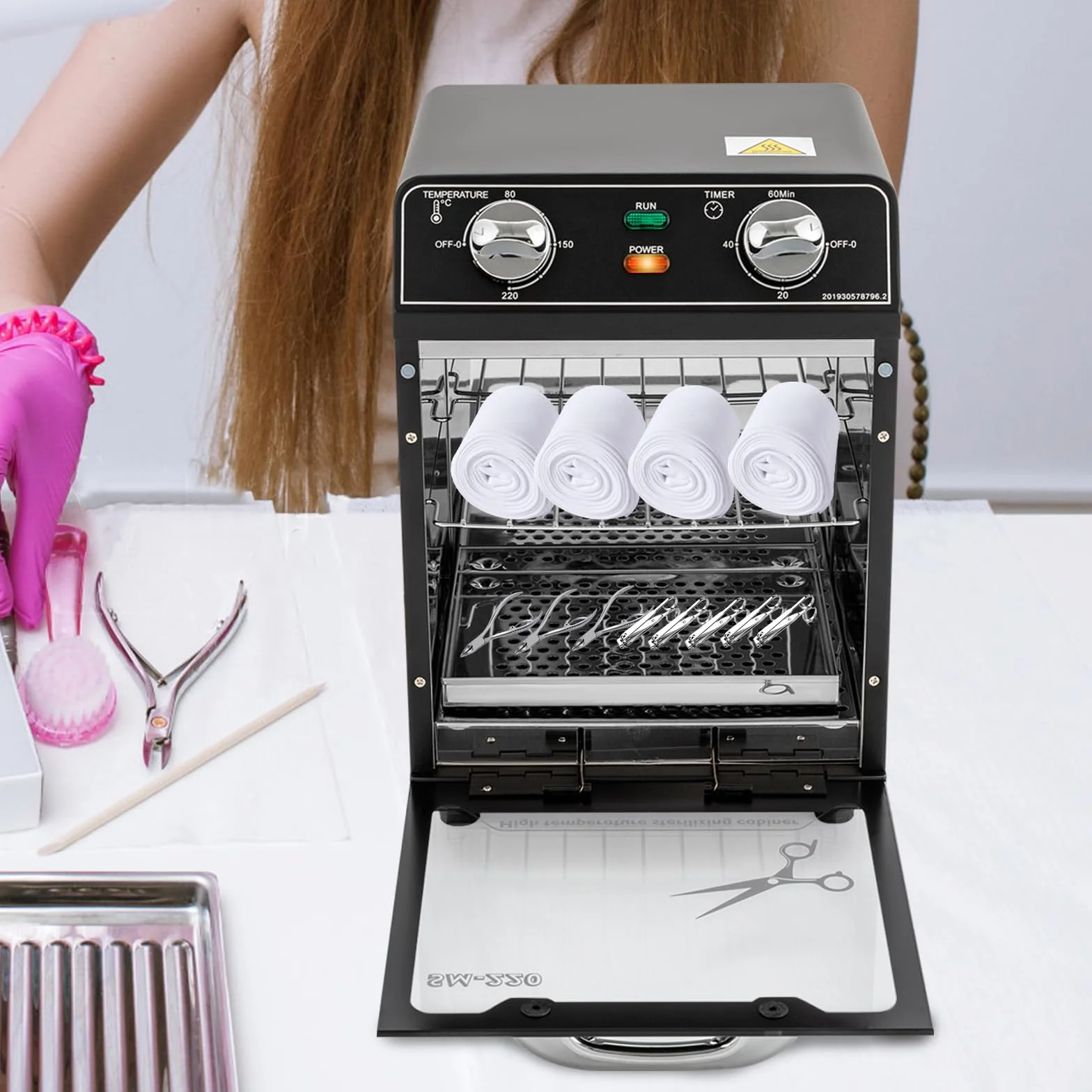 Sterylizator w wysokiej temperaturze, 8 l, sterylizator na sucho, sterylizator wysokotemperaturowy, 600 W, szafka do dezynfekcji narzędzi do paznokci, kosmetyków, tatuaży, narzędzi dentystycznych,