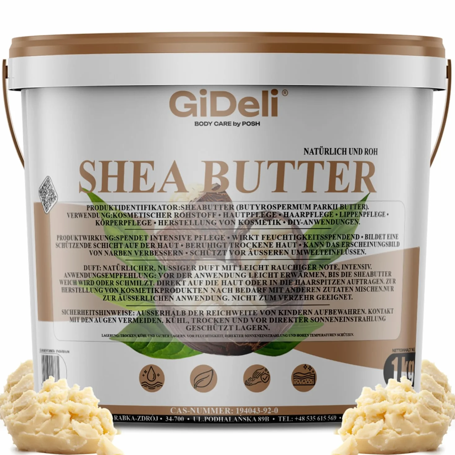 Masło shea 100% czyste nierafinowane naturalne karite 1000 g