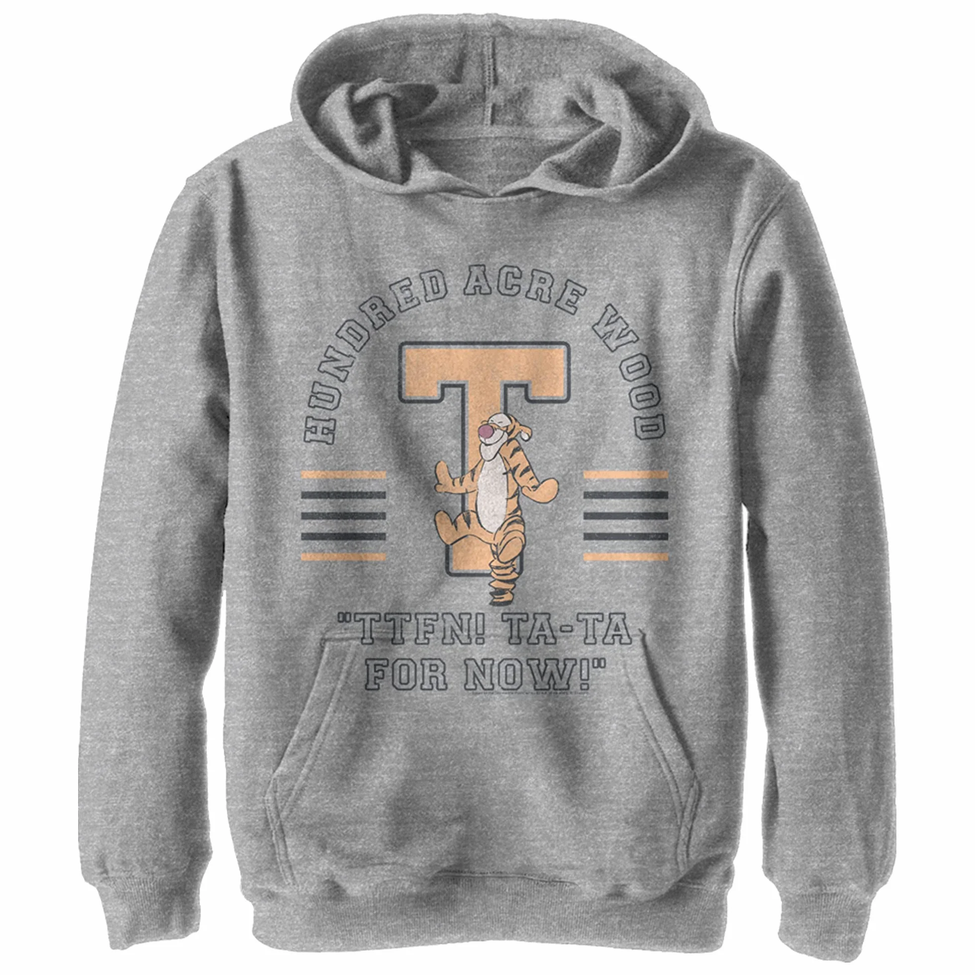 Disney Kubuś The Pooh Tigger Collegiate Boy's bluza z kapturem, polar, Athletic Heather, rozmiar S, Athletic Heather, S