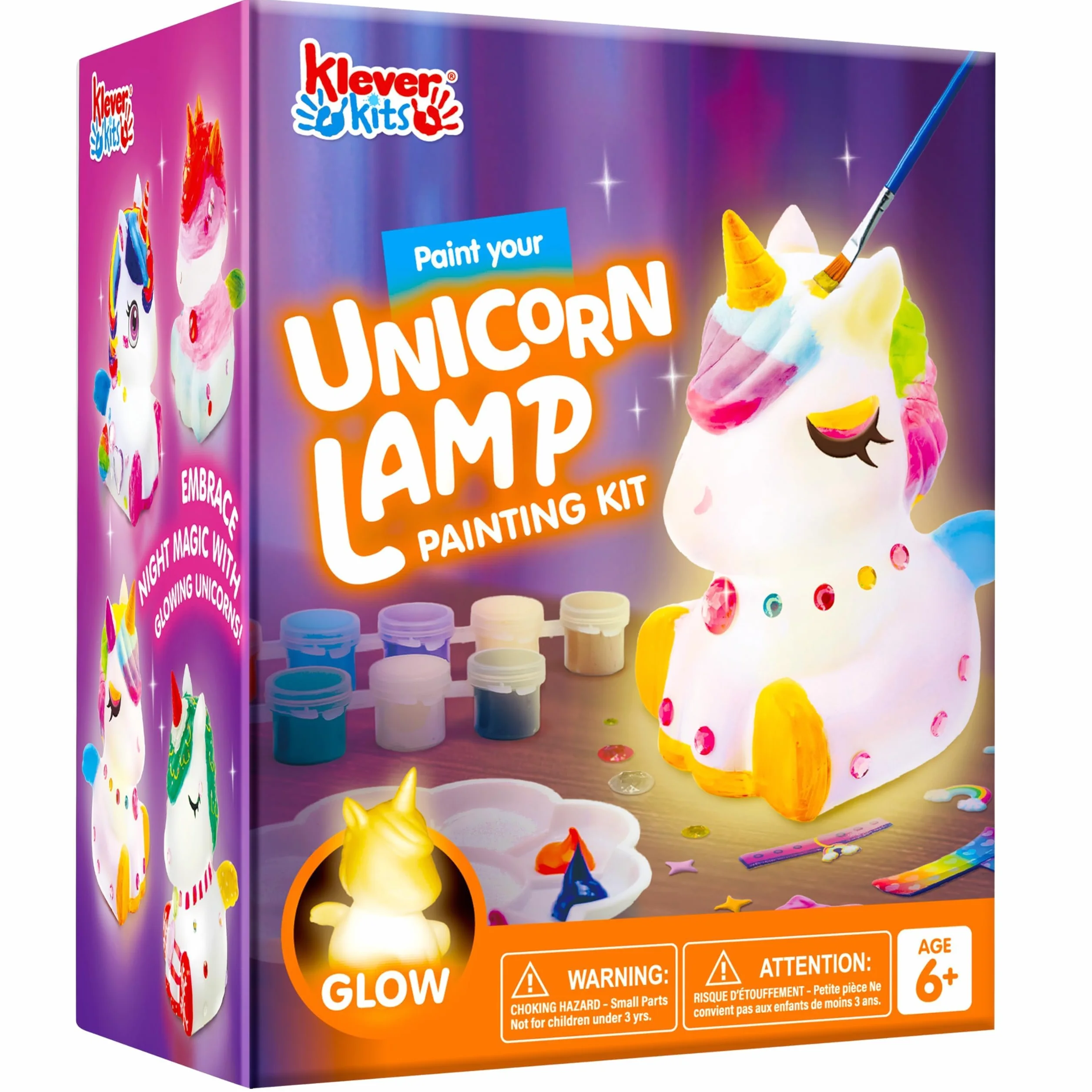 Klever Kits Jednorożec Lampa DIY zestaw dla dzieci w wieku od 6 lat, zestaw DIY dla dziewczynek w wieku od 6, 7, 8, 9, 10, 11, 12 lat, kreatywne prezenty dla dziewczynek, zabawka jednorożec dla