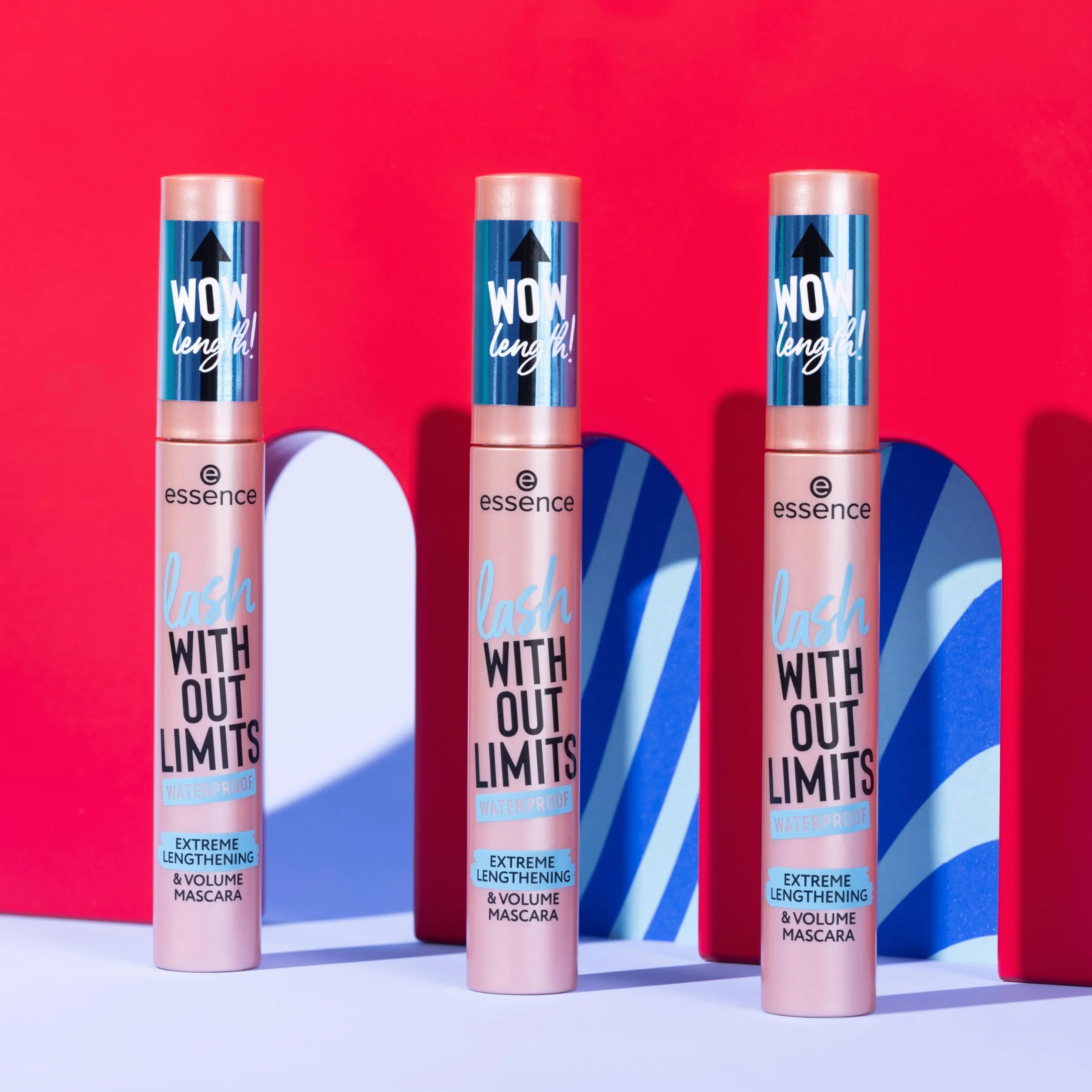 essence Wodoodporna maskara wydłużająca i pogrubiająca do rzęs lash WITHOUT LIMITS WATERPROOF EXTREME LENGTHENING & VOLUME, długotrwały, zwiększenie objętości, intensywnie czarny, wydłużanie (13ml)