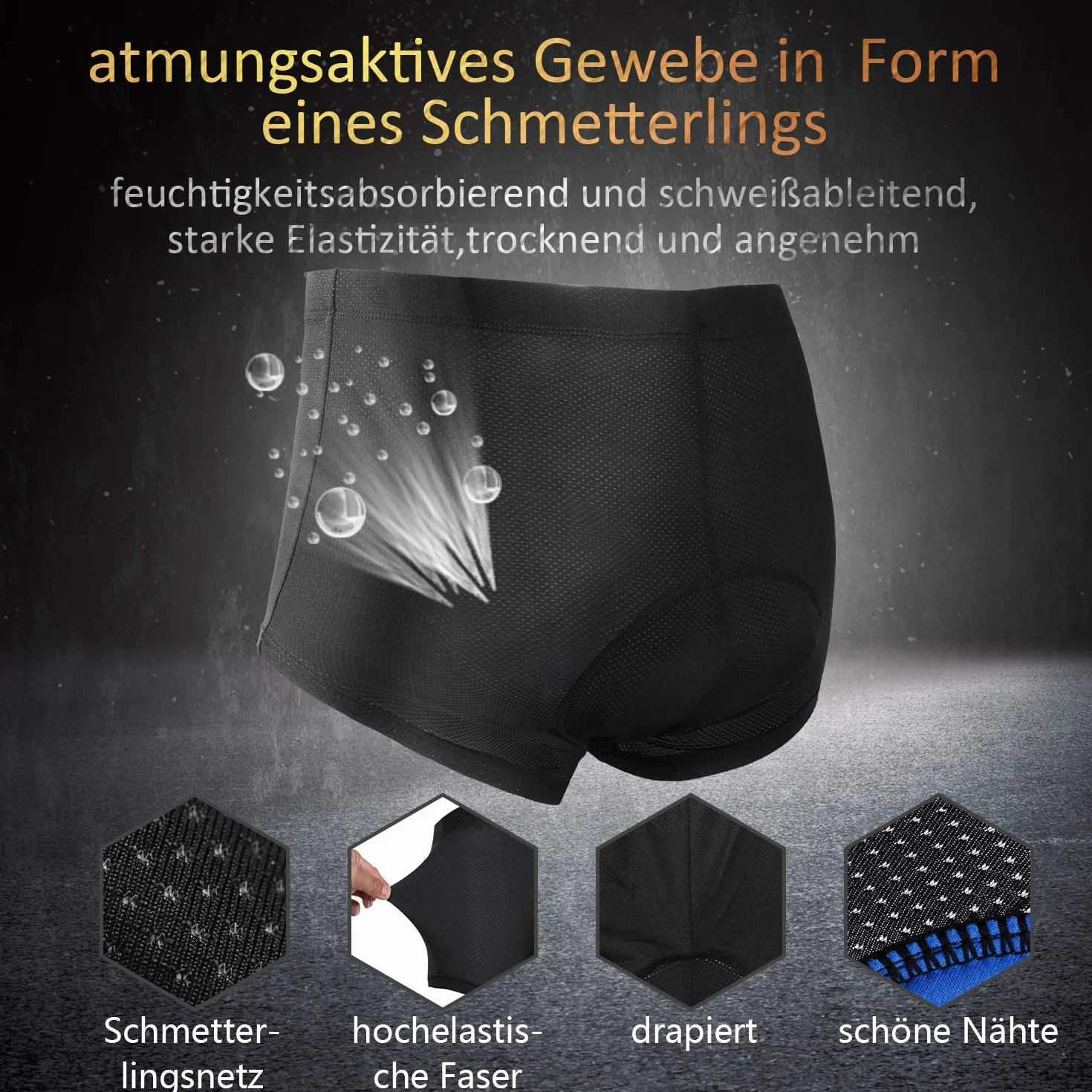 Męskie spodenki rowerowe z wyściółką - spodenki rowerowe z wkładką do siedzenia, bielizna rowerowa z żelem 3D