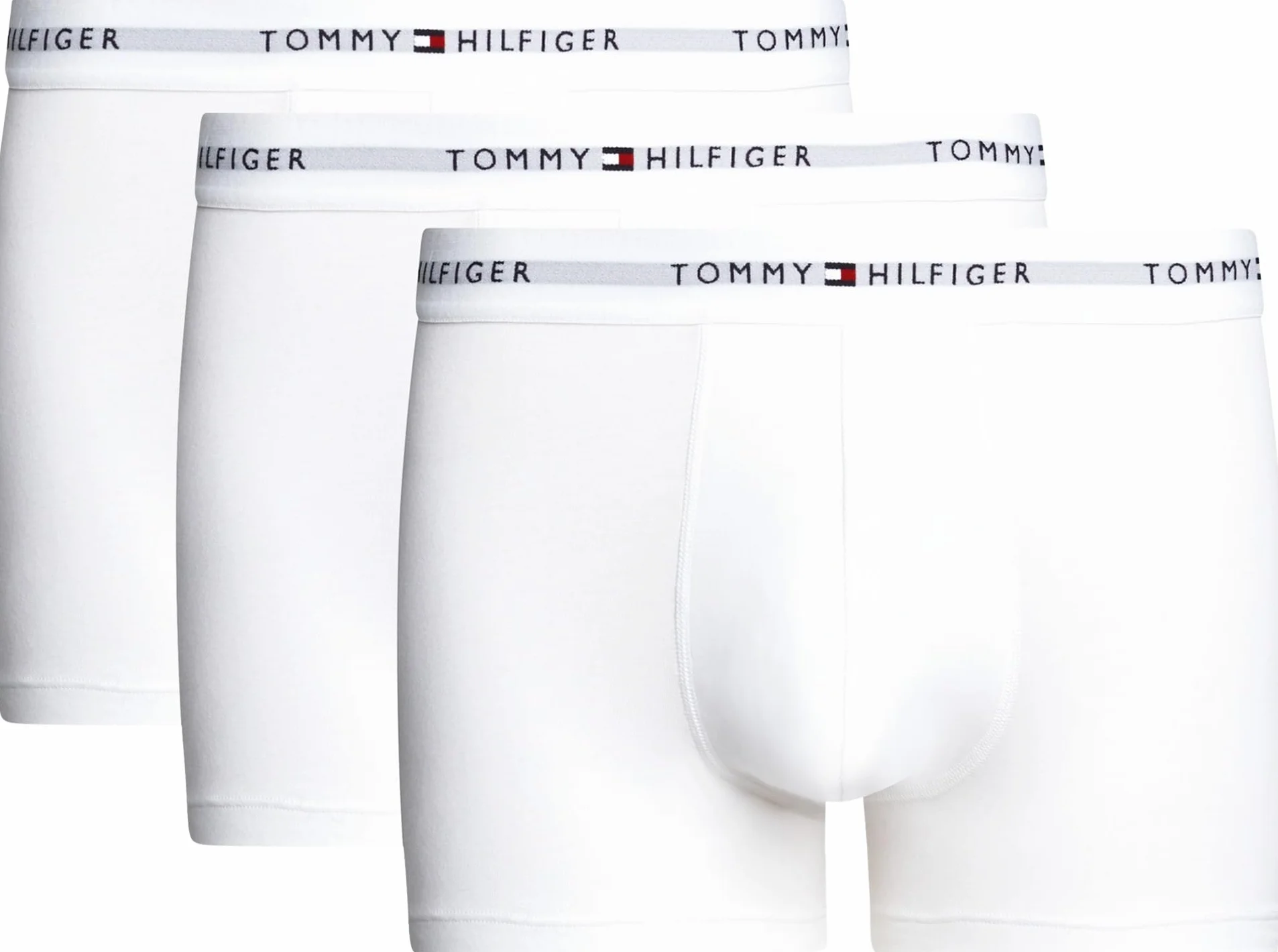 Tommy Hilfiger Bokserki męskie z bawełny rozciągliwej 3 szt, Kolor biały, XL