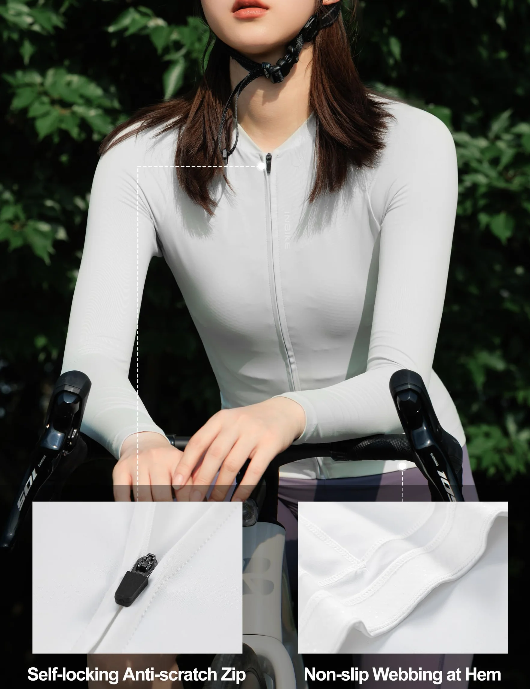 INBIKE UPF 50+ LY4091 chroniąca przed słońcem koszulka rowerowa damska z długim rękawem wilgoć szybkoschnąca oddychająca elastyczna odblaskowa odzież rowerowa
