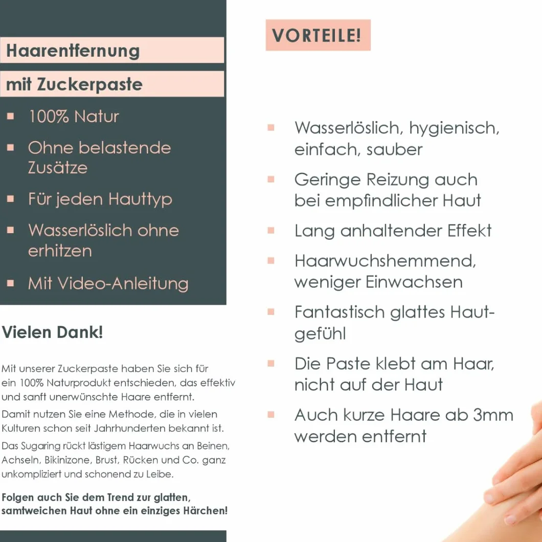Sugaring4You +1 Pasta cukrowa zestaw kosmetyczny do delikatnego usuwania włosów | Dla stref intymnych i pach (grubość włosów) | Sugaring dla niej i niego | w zestawie Silverspray i odtłuszczacz |