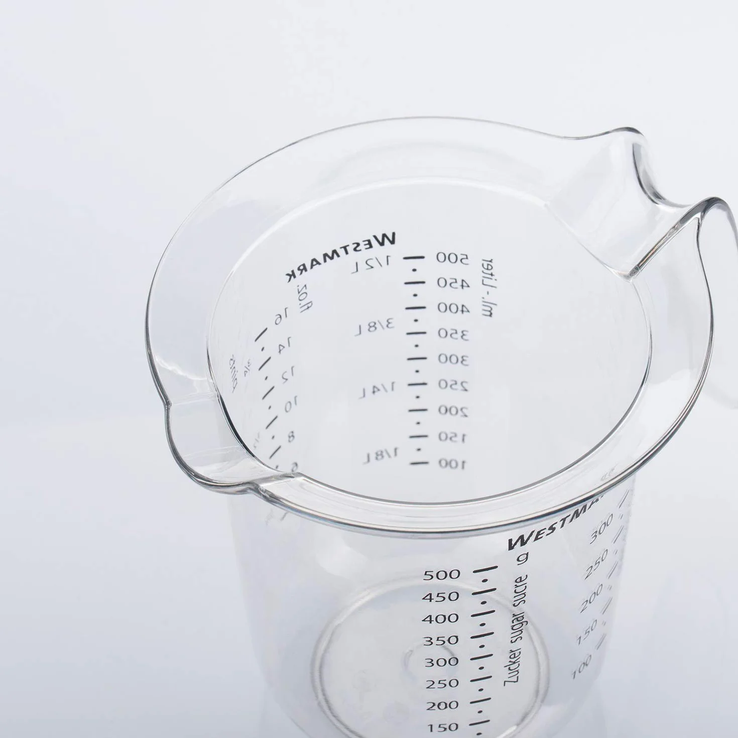 Westmark Dzbanek z miarką, Pojemność: 0,5 l, Wielojęzyczna podziałka w różnych jednostkach, Tworzywo sztuczne, Przezroczysty, 30642270