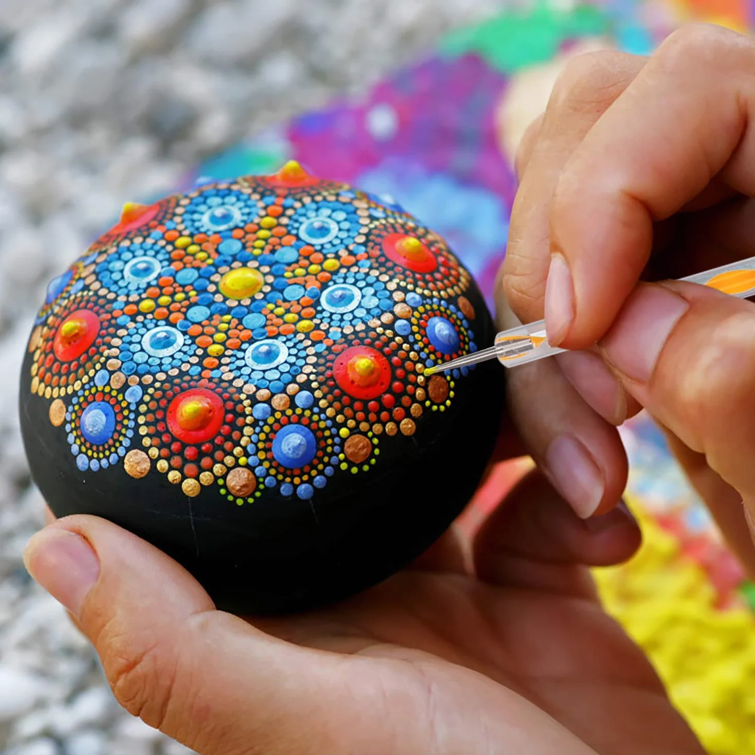 zestaw narzędzi do kropkowania, mandala, narzędzia do samodzielnego malowania, glina polimer, ceramika, paznokcie, 19 sztuk