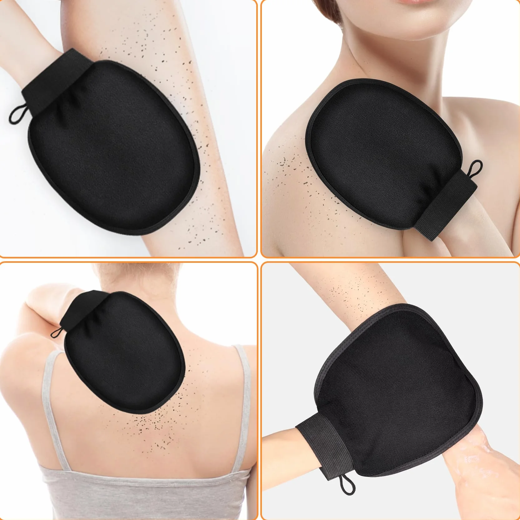Rękawiczki złuszczające, 2-pak rękawic do peelingu ciała, do kąpieli, SPA, rękawice złuszczające, dwustronne, głębokie czyszczenie, rękawice do usuwania martwej skóry, głębokie czyszczenie ciała
