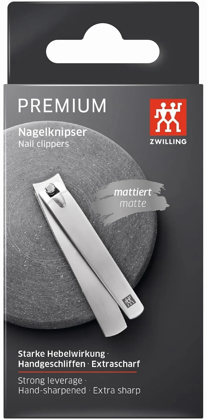 ZWILLING Obcinacz do paznokci (do paznokci u rąk i nóg, mocna dźwignia, lekko zakrzywiona krawędź tnąca, hipoalergiczny), premium, srebrny, 85 mm