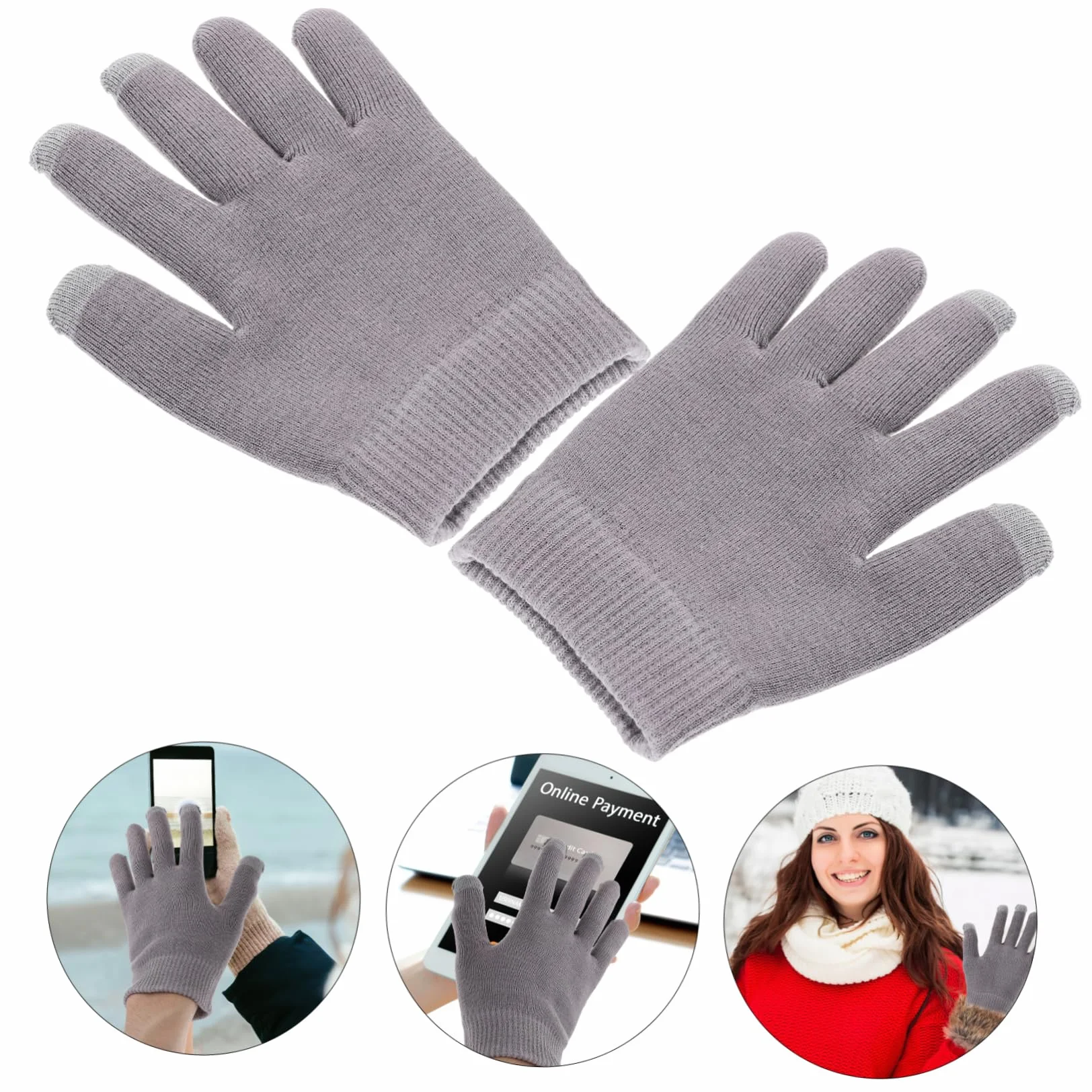 WOONEKY 1para Moisturizing Gel Gloves for Hands Breathable Touchscreen Design Comfortable and Lightweight for Daily Wear and Outdoor Travel Skin-friendly Hydrating Care