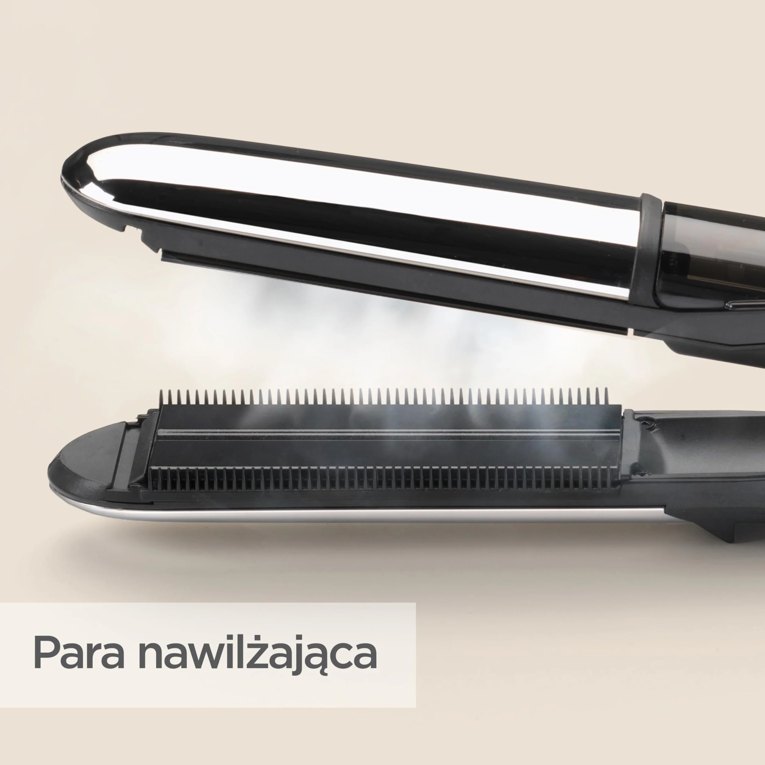 BaByliss Steam Shine – Prostownica Parowa z XL Płytkami Turmalinowo‑Ceramicznymi do Szybkiego i Łatwego Prostowania, Funkcja Jonowa Anti‑Frizz dla Lśniących i Jedwabistych Włosów, ST496E