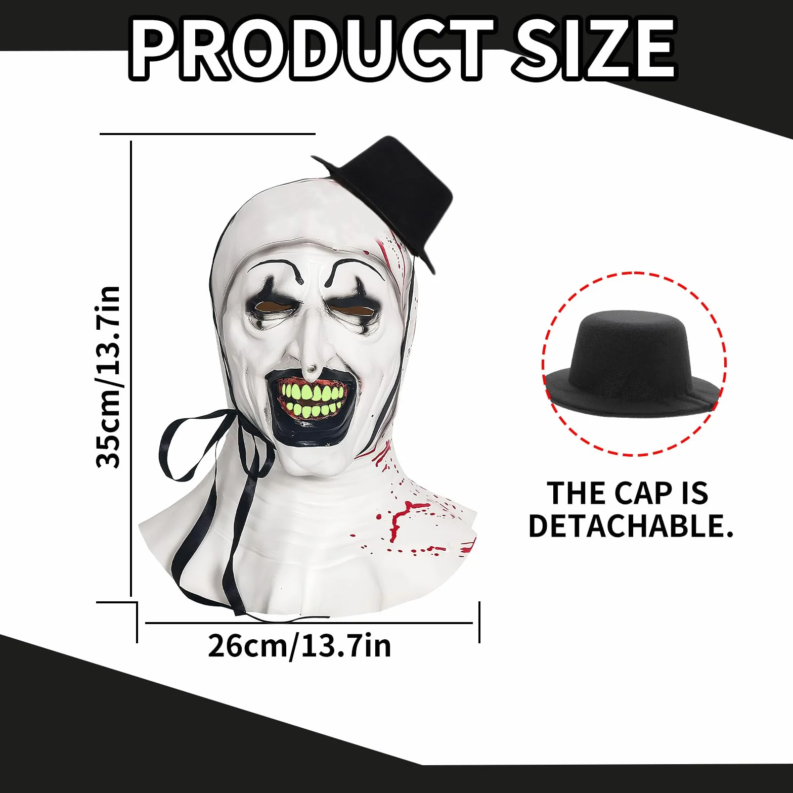 Maska przerażająca na Halloween z rekwizytami do kostiumu cosplay
