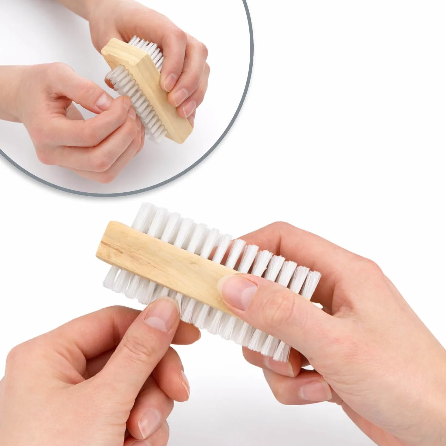 COM-FOUR® 3x szczoteczka do rak - drewniana szczoteczka do paznokci - dwustronna szczoteczka do mycia rak - szczoteczka do czyszczenia dloni i paznokci
