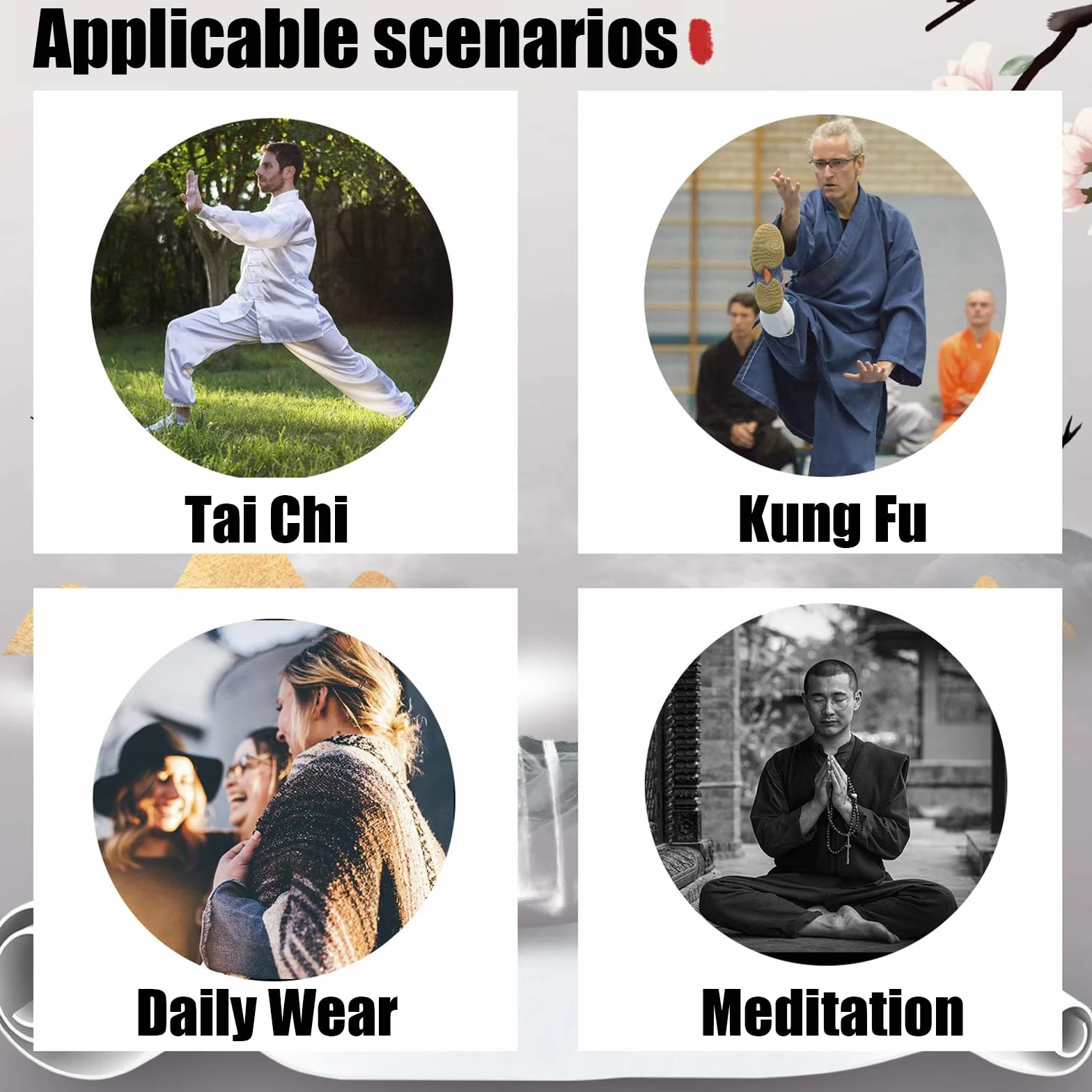 Zestaw Tai Chi mężczyźni kobiety, mundur Kung Fu Unisex, bawełna len Tai Chi Odzież, swobodny i modny, nadaje się do treningu Wing Chun E Shaolin Kung Fu