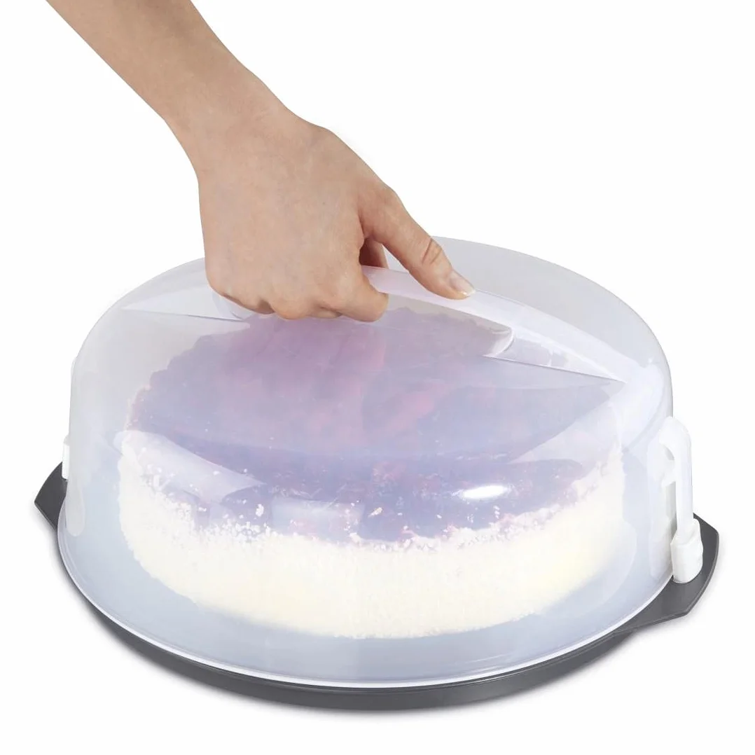 Xavax Pudełko do Transportu Ciasta, Tworzywo Sztuczne, Przeźroczysty/Czarny, ø 31.5 cm