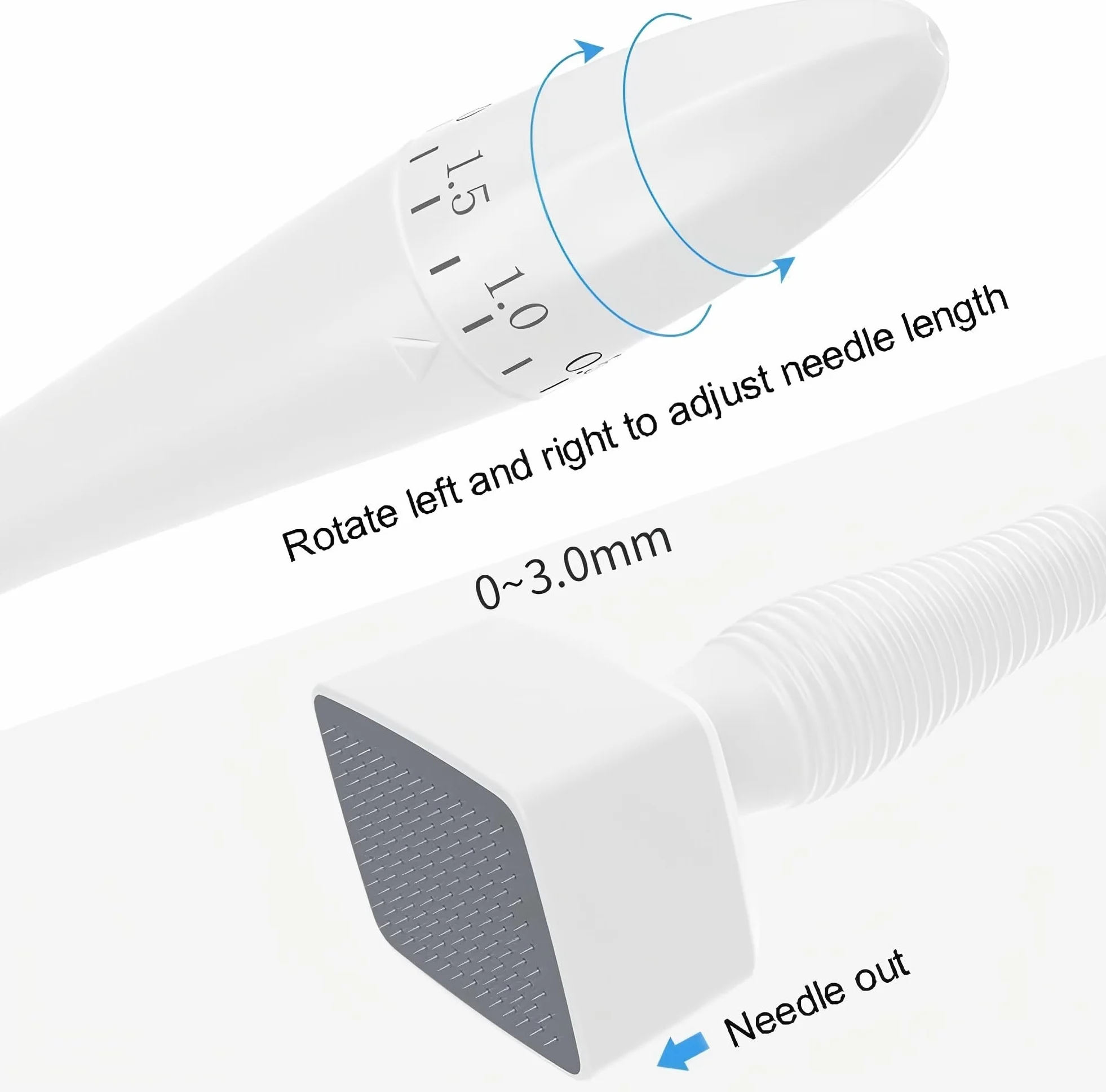 Regulowany stempel Derma Microneedling 140 tytanowych szpilek 0-3 mm do twarzy ciała włosów brody