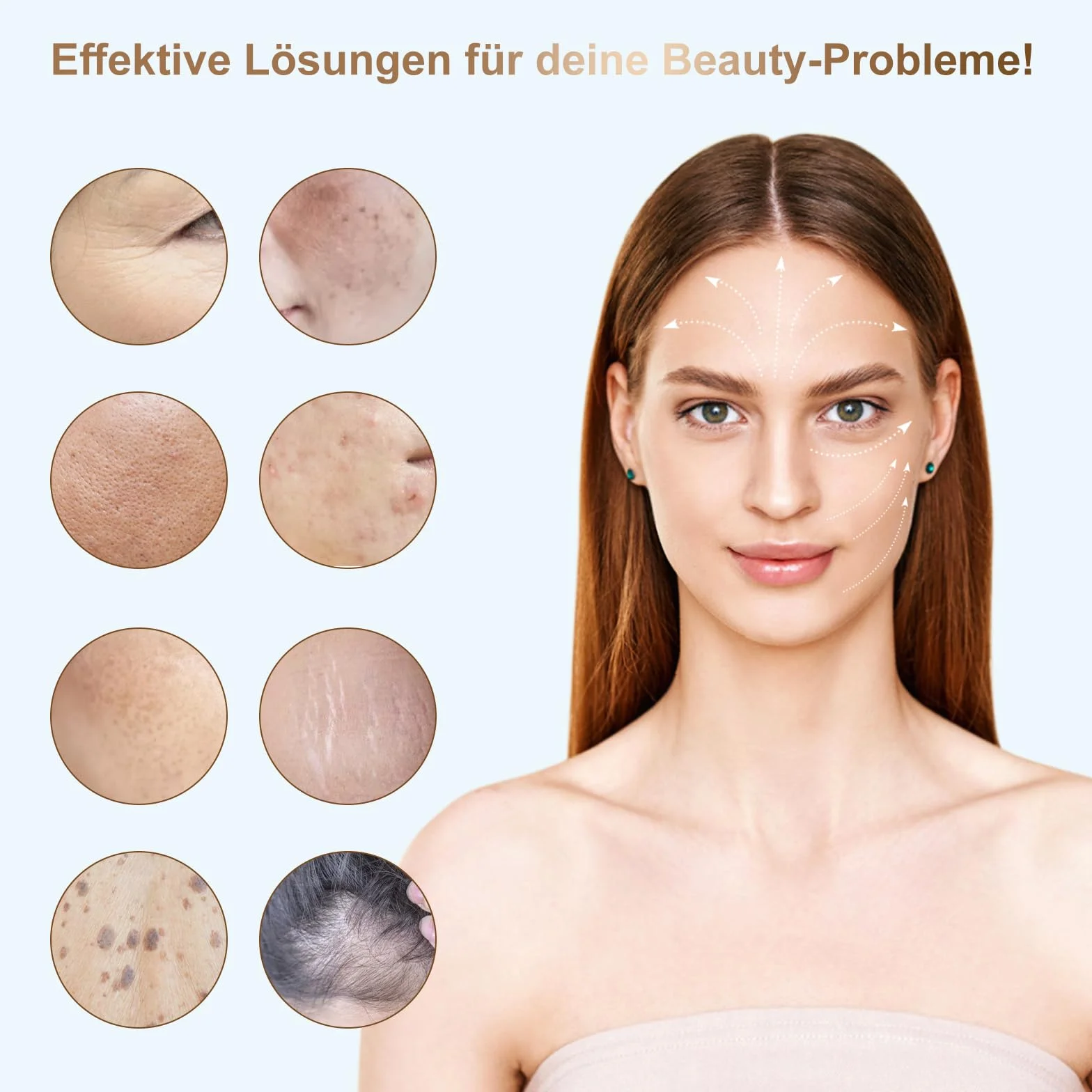 Microneedling Pen z EMS LED 3 w 1 Derma Pen Q2 z inteligentną podstawą czujnika, 3 wkłady do twarzy, ciała, porostu włosów