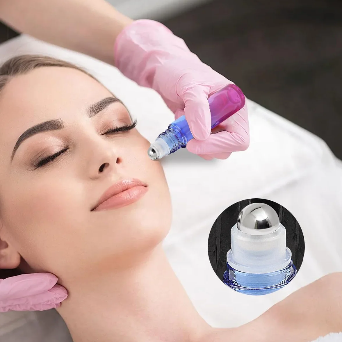 DKBT Roll on butelka pusta 10 ml 10 sztuk gradientu w rolce na olejki eteryczne zwijane szklane butelki na olejki eteryczne z lejkiem/otwieraczem/pipetą do olejków eterycznych, perfum, kosmetyków,