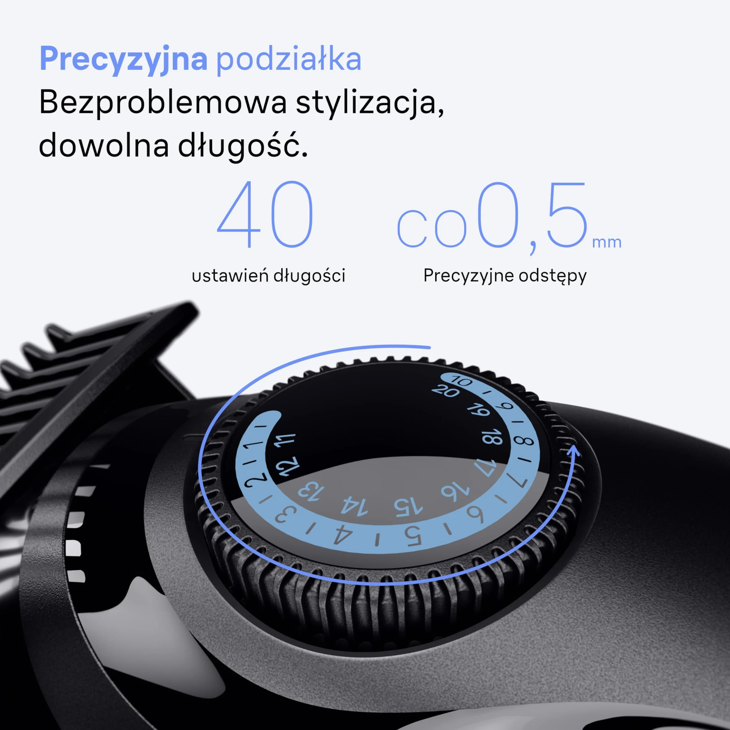 Braun Series 3 Trymer do zarostu BT3520, 40 ustawień długości, 50-minutowy czas działania, czarny/niebieski