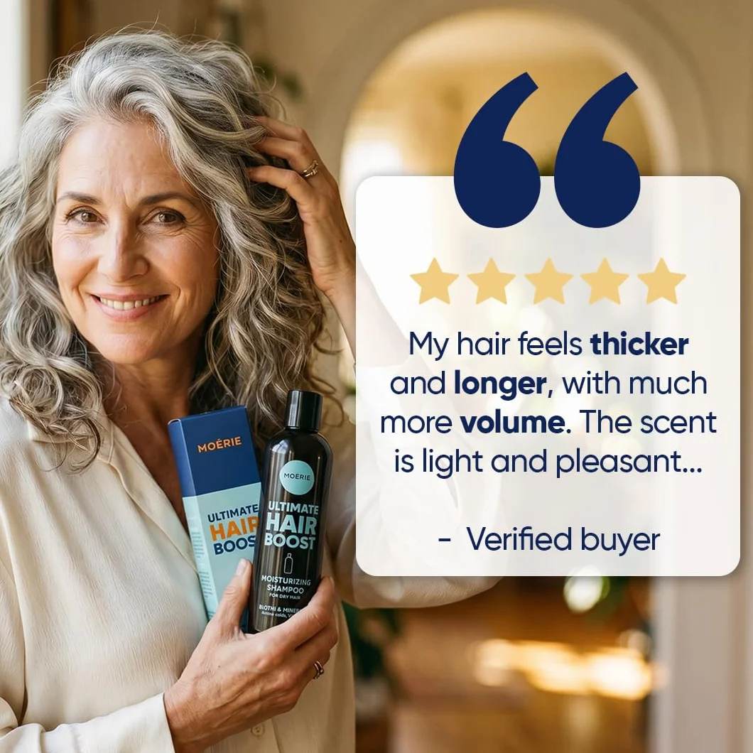 Moerie Ultimate Hair Growth Shampoo – dla dłuższych, grubszych, pełnych włosów – wegańskie, przyjazne dla skóry – bez parabenów i silikonu – wszystkie rodzaje włosów – odwrotne wypadanie włosów