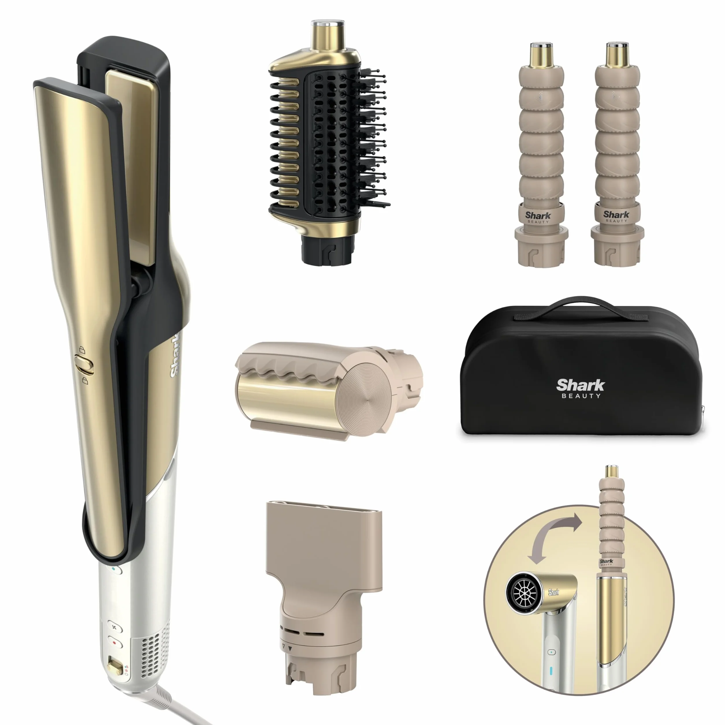 Shark Glam Sleek Straight, Waves & Curls Multi-Styler HD6051SEU
