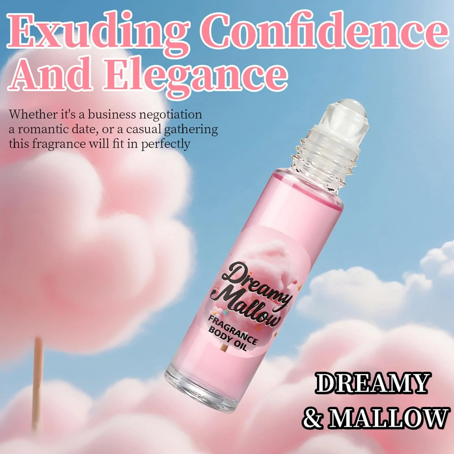 Perfumy Marshmallow Blush, Słodki, długotrwały zapach w sprayu, 10 ml Delikatna mgiełka do ciała dla kobiet, Delikatny deserowy zapach Romantyczne perfumy do noszenia na co dzień pracy, Randki, Pod