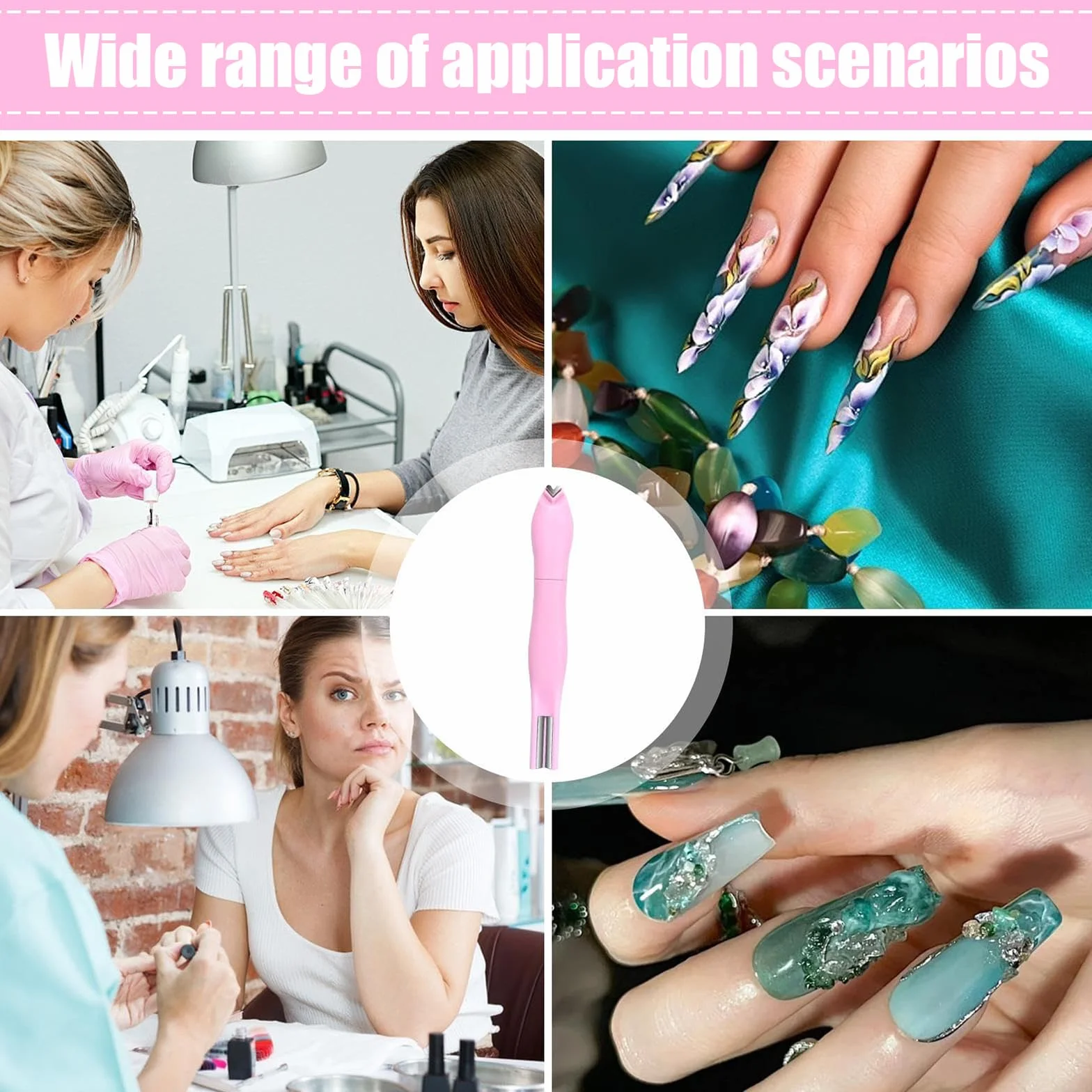 Magnes kocie oko, magnes do paznokci 3 w 1 do żelu UV i lakieru do paznokci kociego oka, wszechstronne narzędzie do projektowania paznokci do studia i manicure DIY, kształt serca i okrągłego