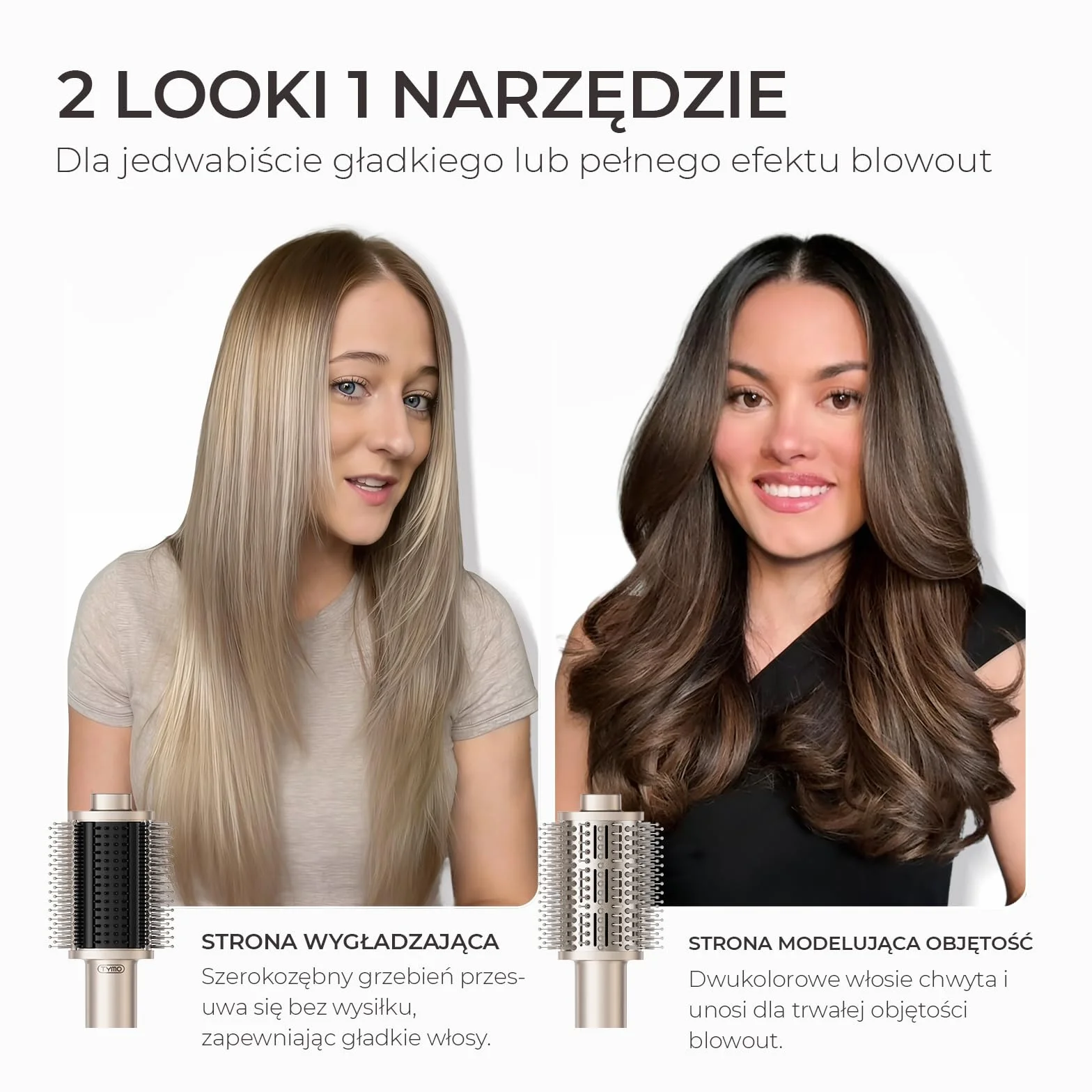 TYMO Szczotka do Włosów Suszarka 5 w 1 Modelująca, Prostowanie, Lokowanie, Tworzenie Objętości