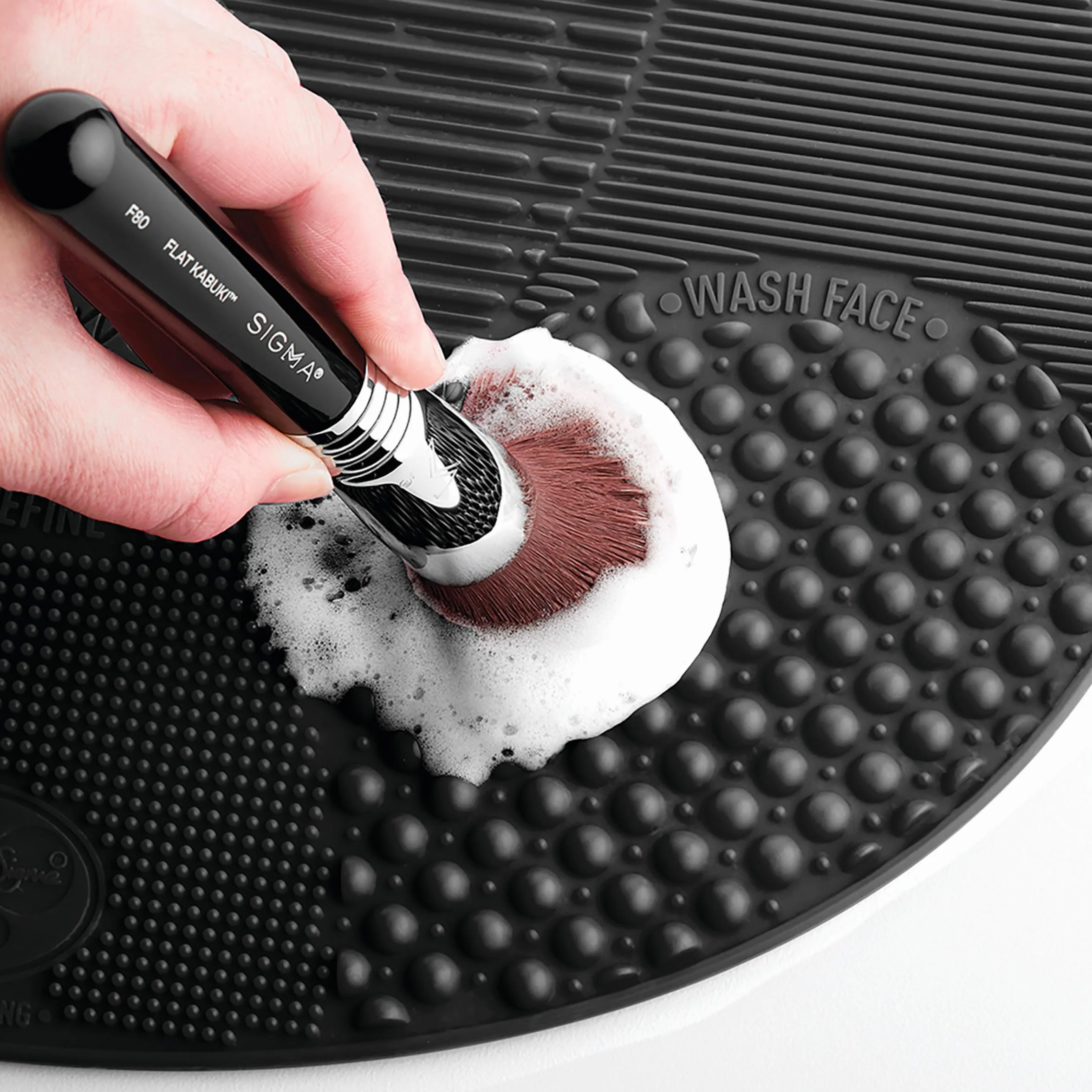 Sigma Beauty Spa® Express Mata Do Czyszczenia Pędzli Do Makijażu - ŚRodek Do Czyszczenia Mat Silikonowych, Z Przyssawkami, Wiele Tekstur Do Różnych Pędzli, Podkładka Do Czyszczenia, Przenośna - Czarna