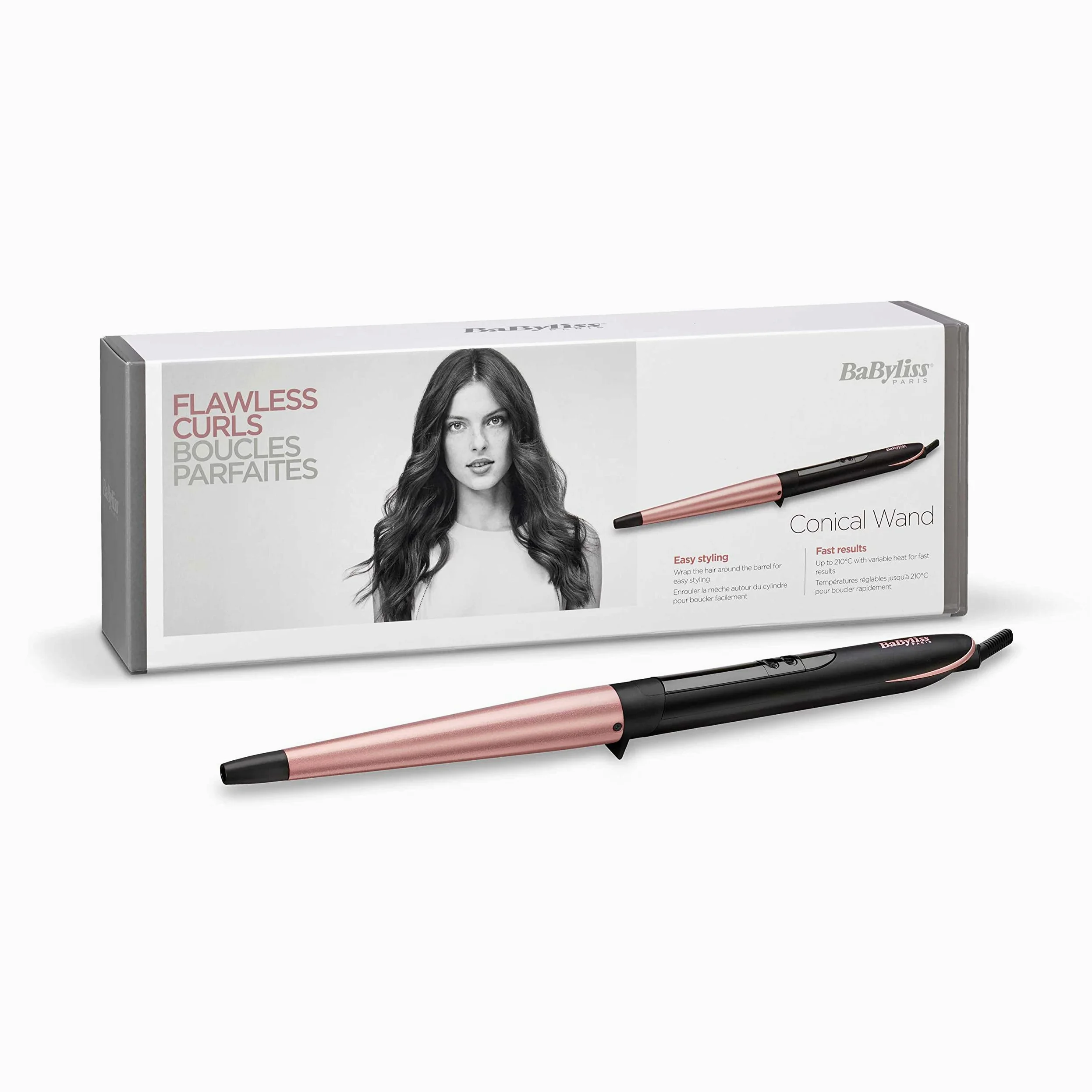 BaByliss Rose Quartz Conical Wand C454E lokówka ceramiczna 13-25 mm 160-210°C