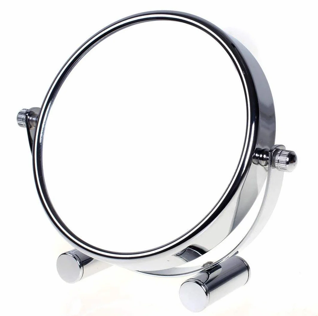 TUKA 10-krotny zoom, 15 cm dwustronny blat wolnostojące lustro toaletkowe, chrom, powiększenie x10 TKD3142-10x