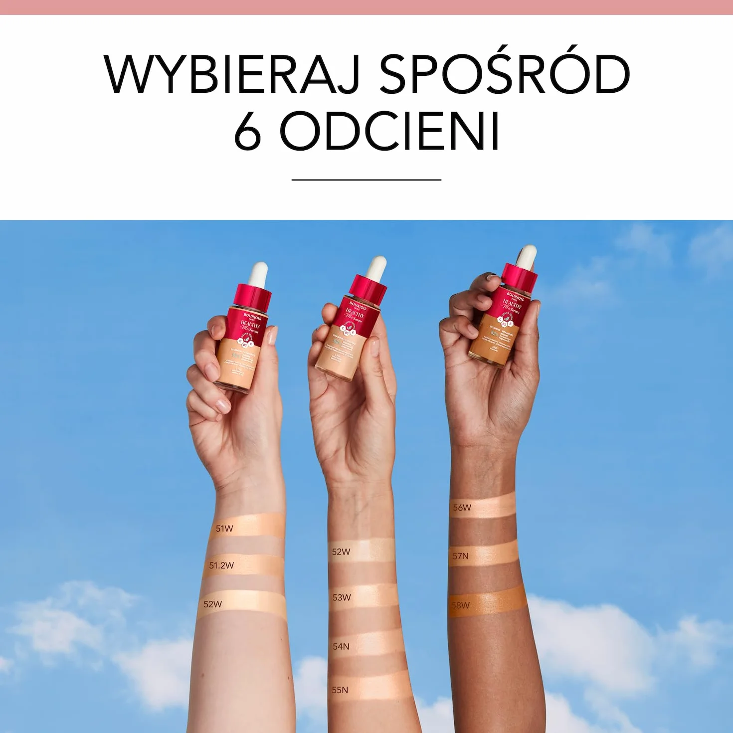 Bourjois Healthy Mix Serum Podkład, 53W Light Beige, 30 ml