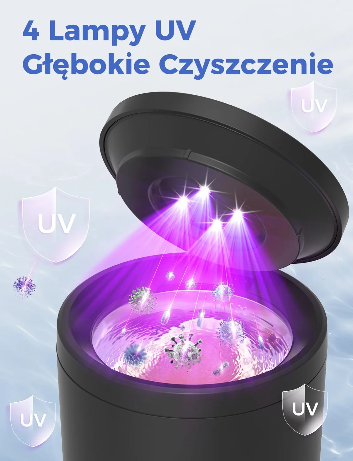 Myjka Ultradźwiękowa 48000Hz, 200ml Czyszczenie Ultradźwiękowe, Czyścidelko do Aparatu Ortodontycznego z Lampą UV, do Protez/Aparatów Ortodontycznych/Nakładek Jubilerskich, Czarny