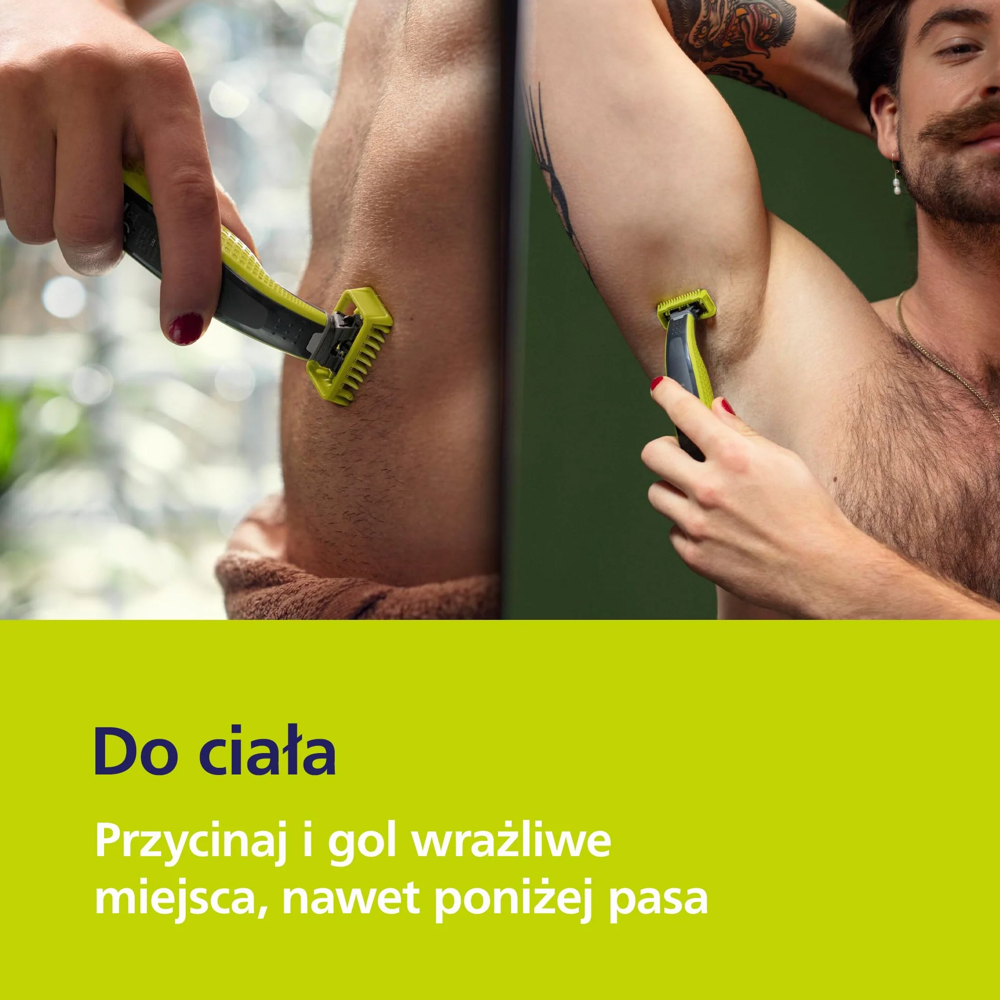 Philips OneBlade Elektryczny trymer do twarzy i ciała, golarka, 3x 360 ostrzy, 4x grzebień, zestaw do ciała QP2834/31