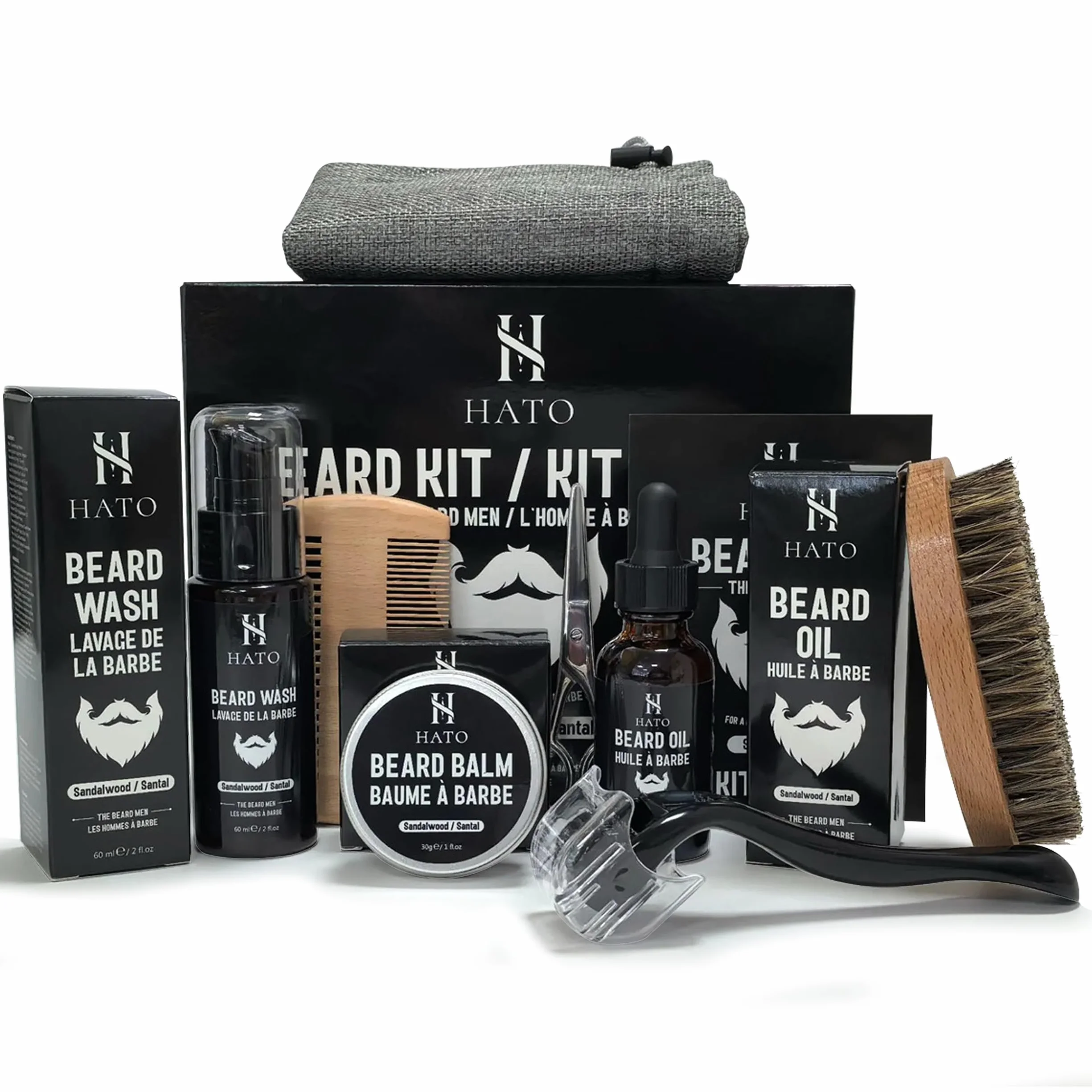 HATO Beard Kit, zestaw do pielęgnacji brody dla mężczyzn, L'Homme à Barbe