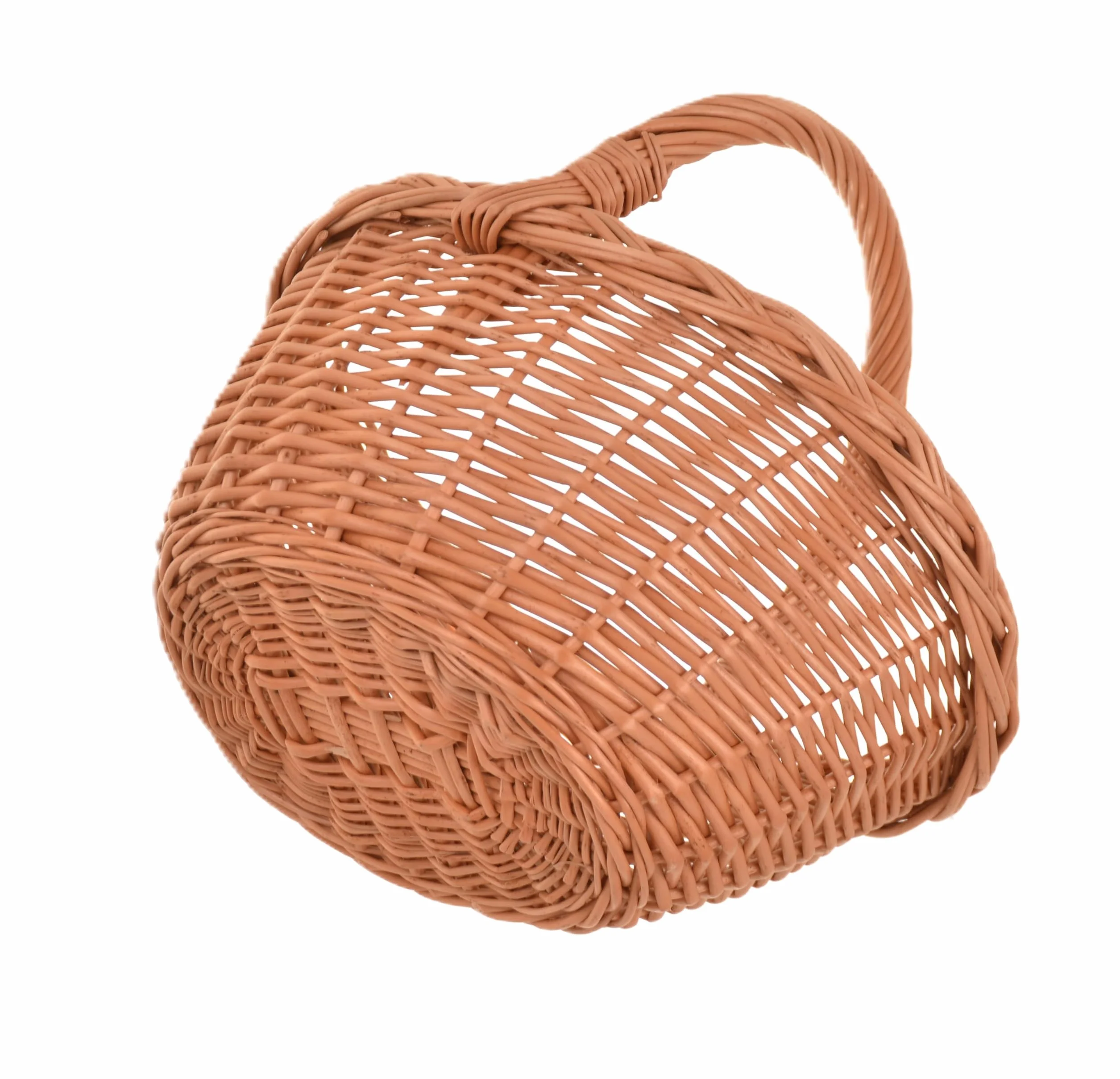 Wiklinowy kosz z uchwytem 32 cm | Wiklinowy kosz na zakupy – kosz do kuchni i prezentów – mały kosz prezentowy pusty, kosz na chleb, koszyk do przenoszenia z wikliny dla dzieci i dorosłych