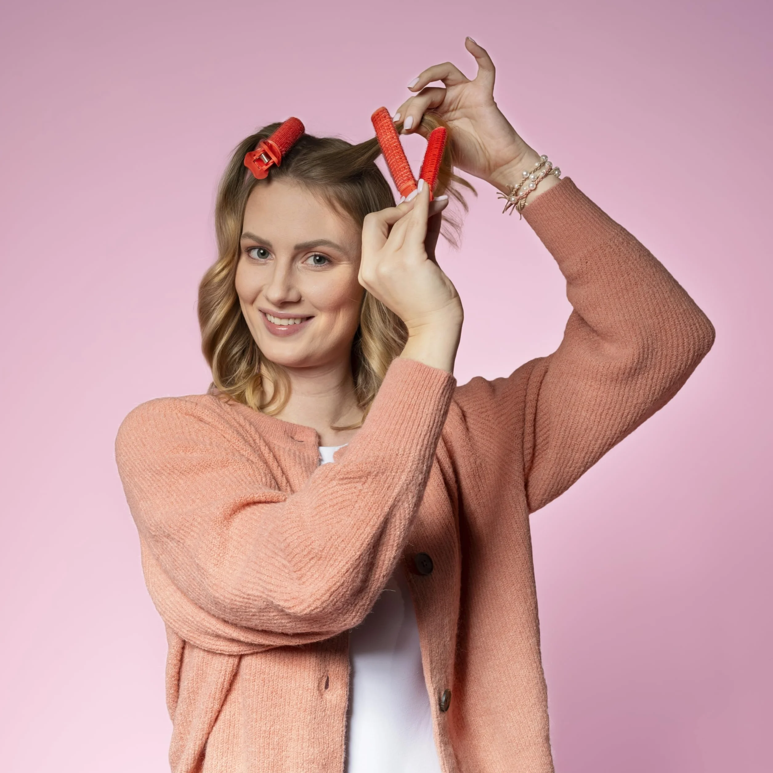 Invisibobble Zestaw Roller Rose 2 sztuki klipsy objętościowe do linii włosów