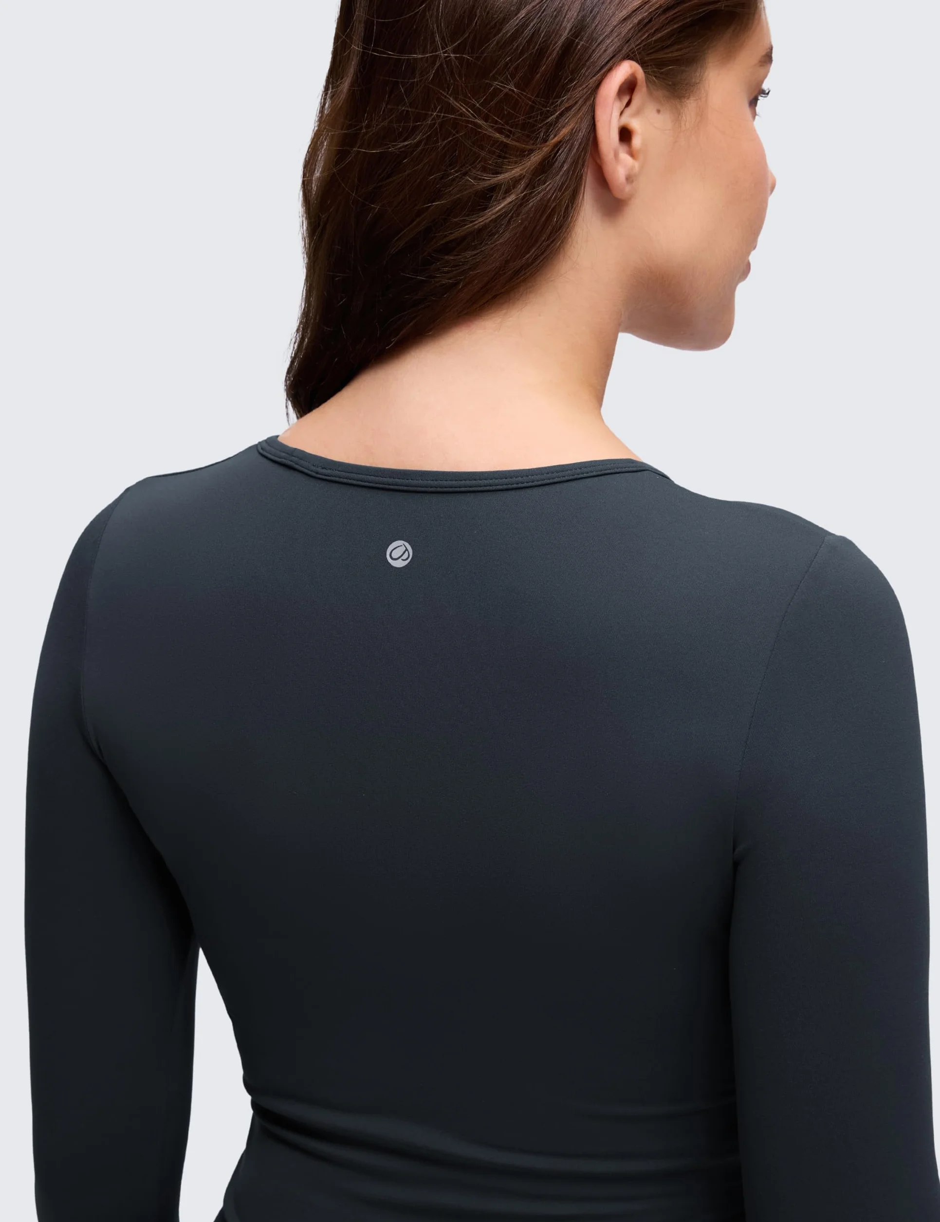 CRZ YOGA Damskie bluzki ciążowe Butterluxe z długim rękawem z okrągłym dekoltem podstawowe koszulki ciążowe miękkie sportowe do jogi swobodne t-shirty