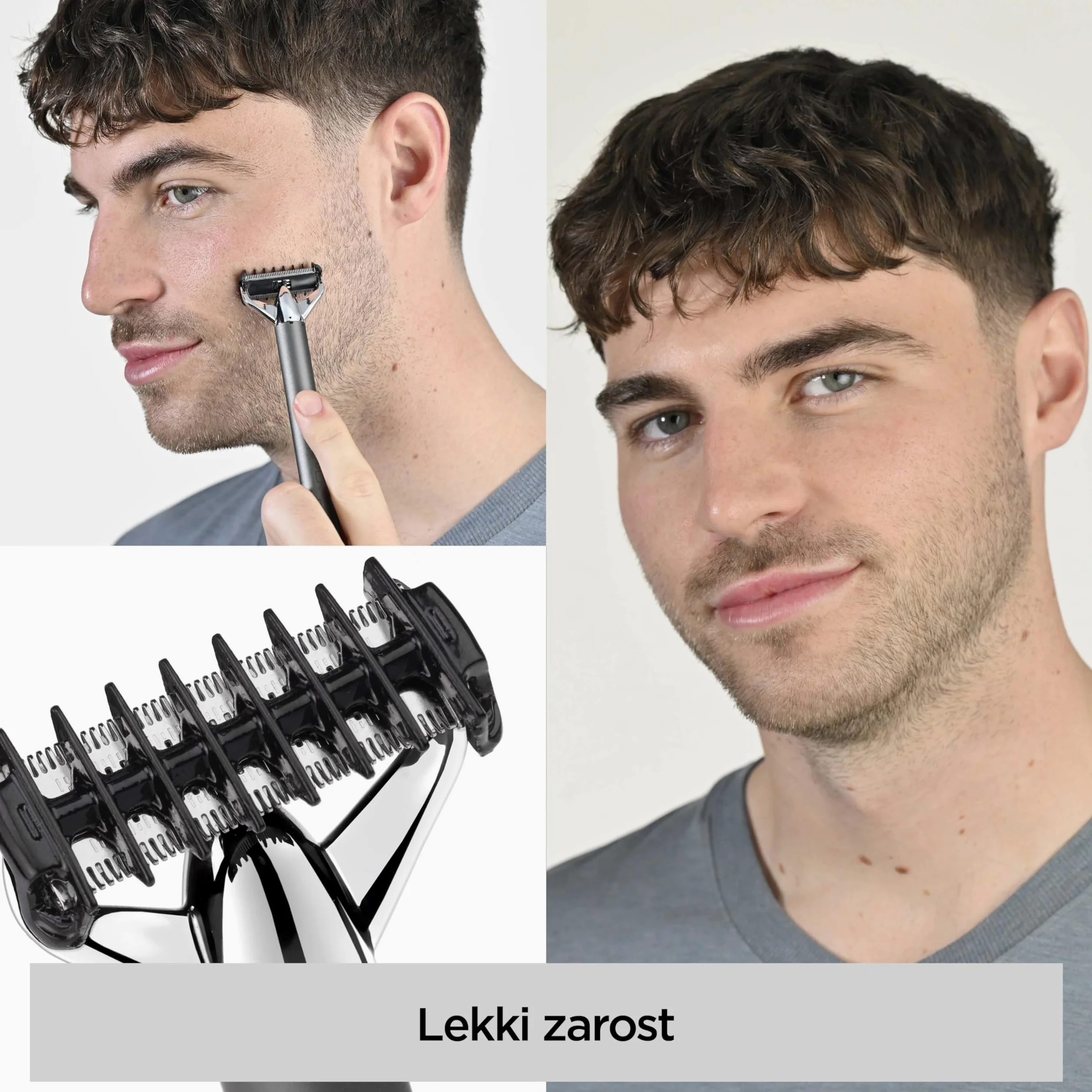 BaByliss X-Blade Trymer do Zarostu i Brody, Ultraostre ostrza, Głowica 50°, 4 nasadki 1-5 mm, Akumulator litowo-jonowy, Wodoodporny OT996E