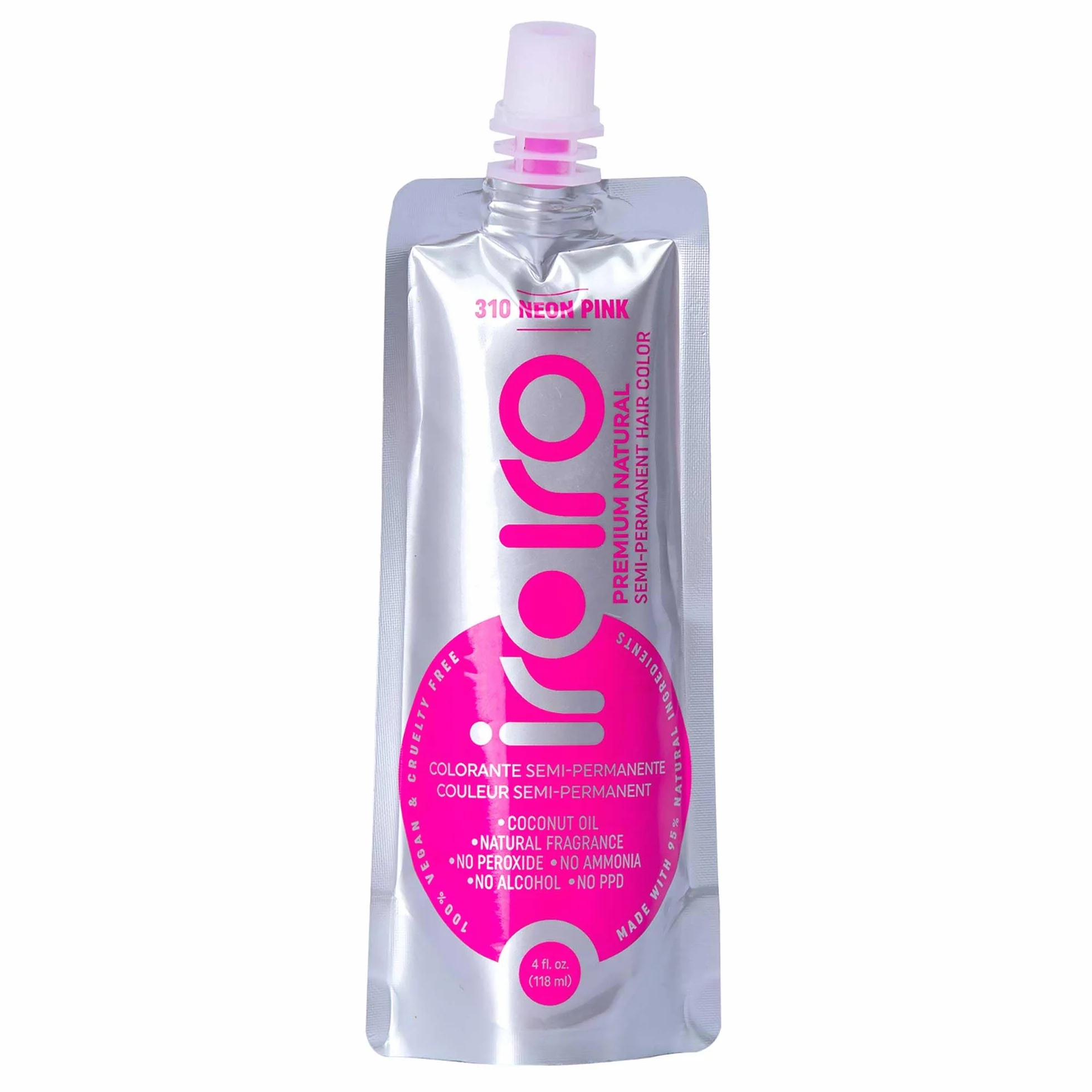 Iroiro 310 Neon Pink Premium, naturalne, półtrwałe włosy