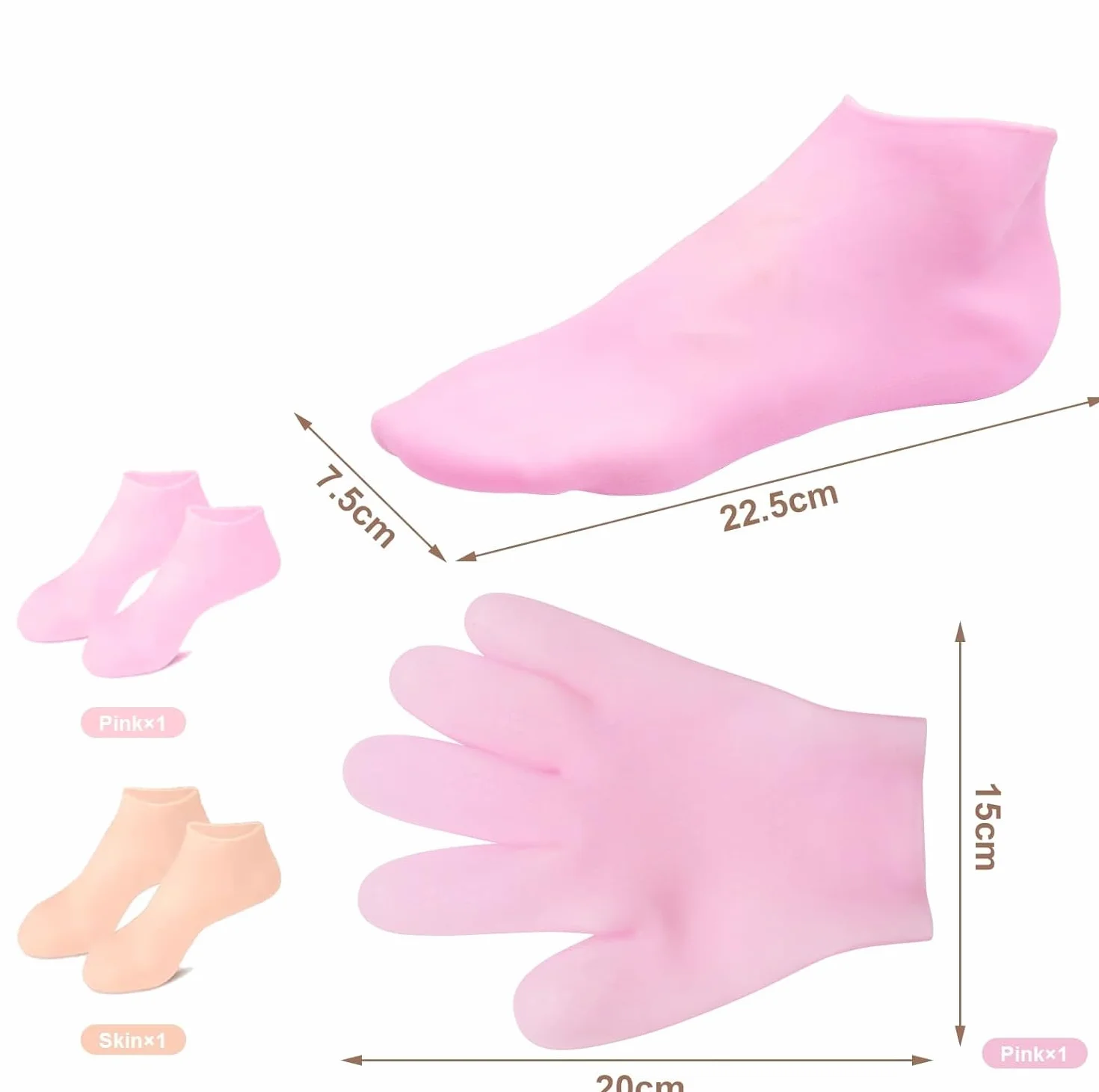 3 pary skarpet nawilżających, silikonowe skarpetki na stopy, silikonowe skarpetki do pedicure, popękane i suche żelowe skarpety, peeling do naprawy suchych stóp