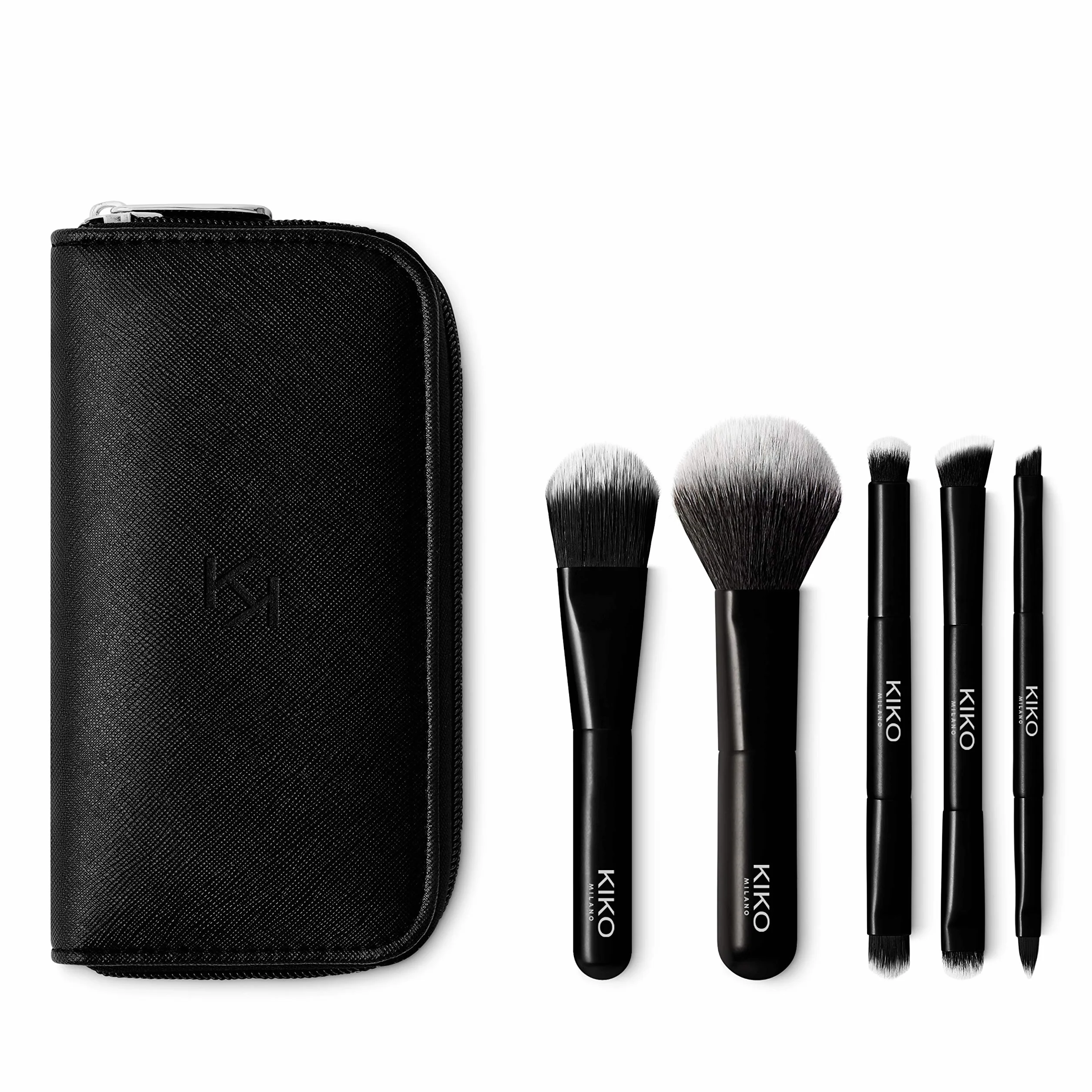 KIKO Milano Travel Brush Set | Kosmetyczka podróżna z 5 profesjonalnymi pędzlami