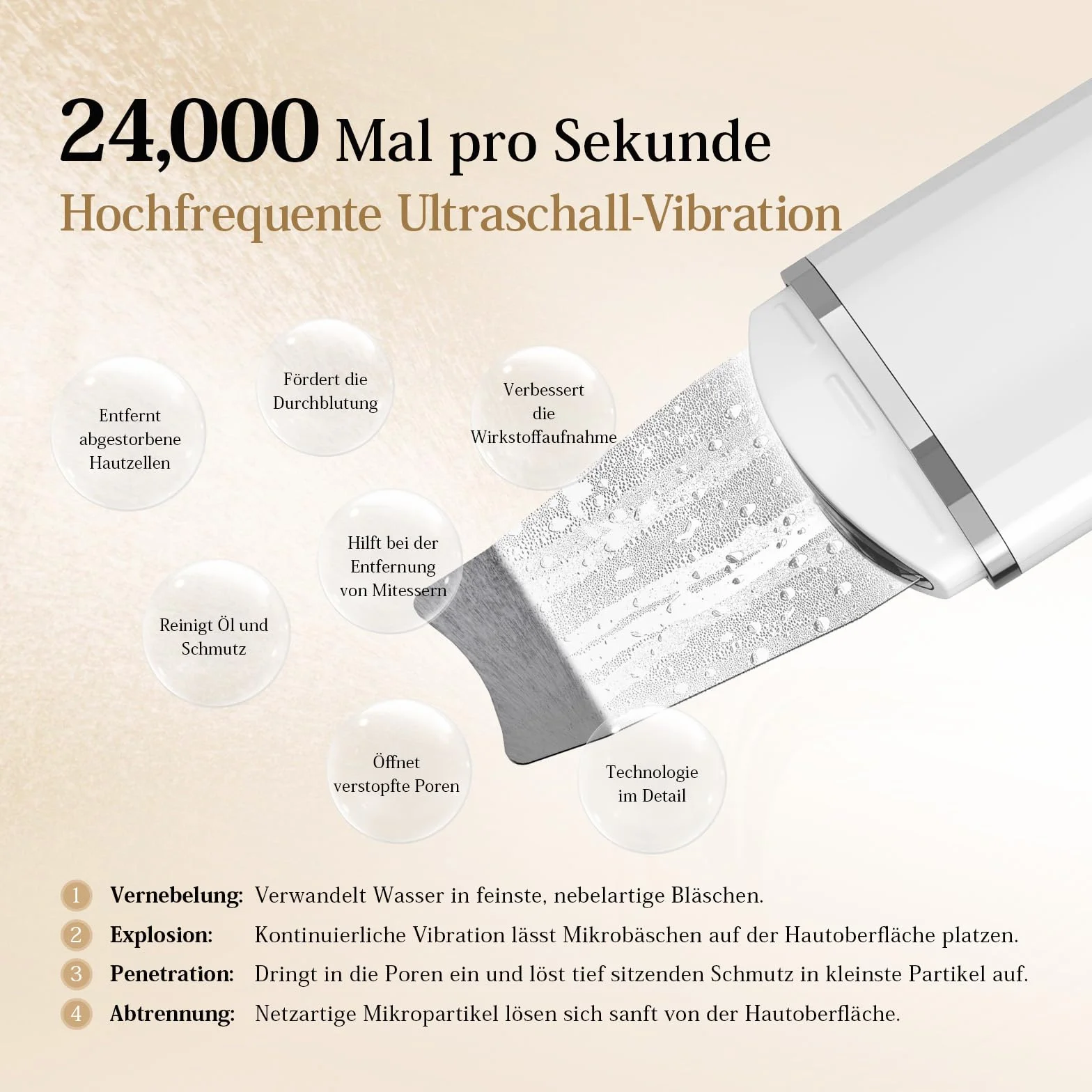 ANLAN Ultradźwiękowa Peeling do Skóry Elektryczny Skin Scrubber Twarzy Oczyszczacz Porów