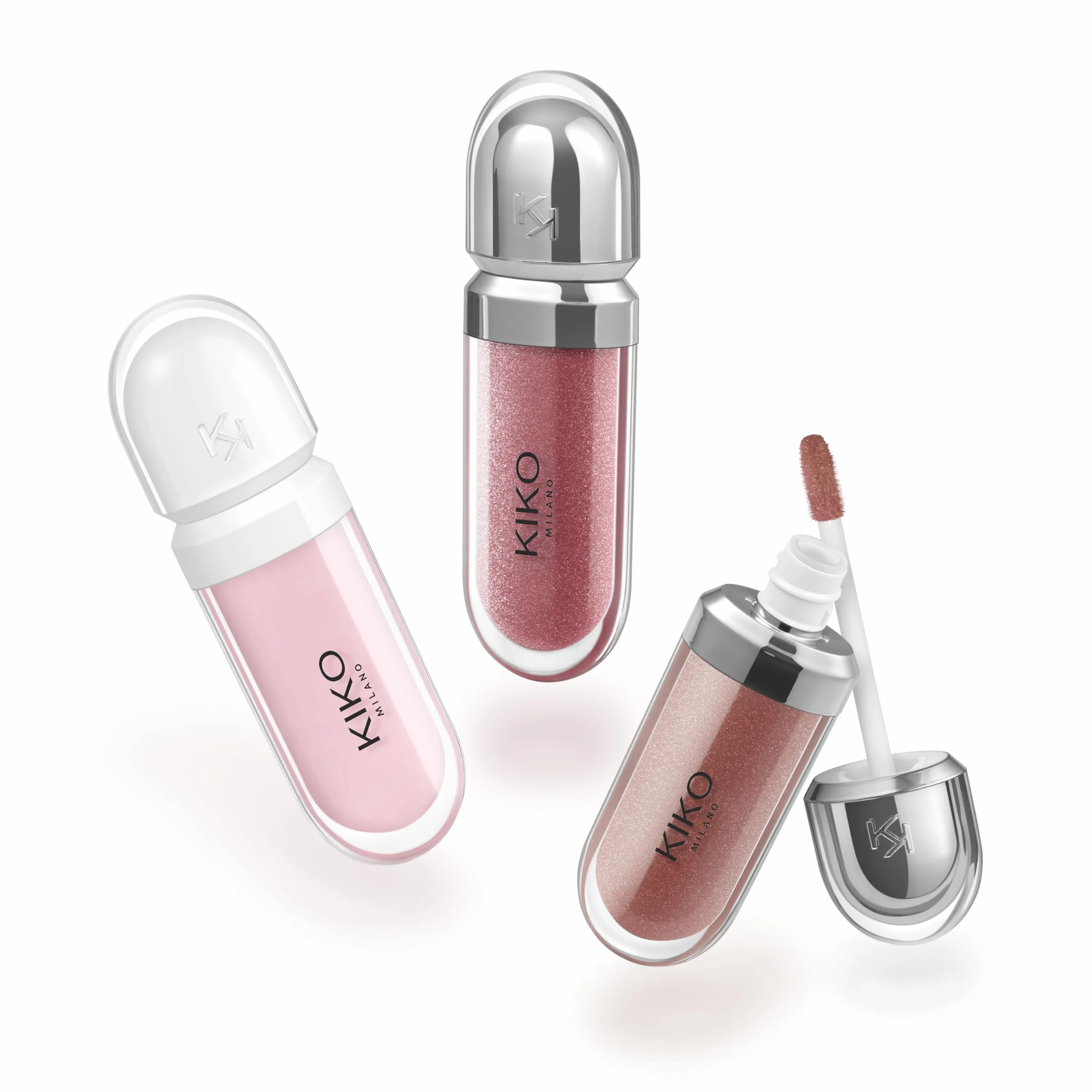 KIKO Milano Glossy Lip Set, Zestaw Do Makijażu: 2 Błyszczyki I 1 Krem Do Ust