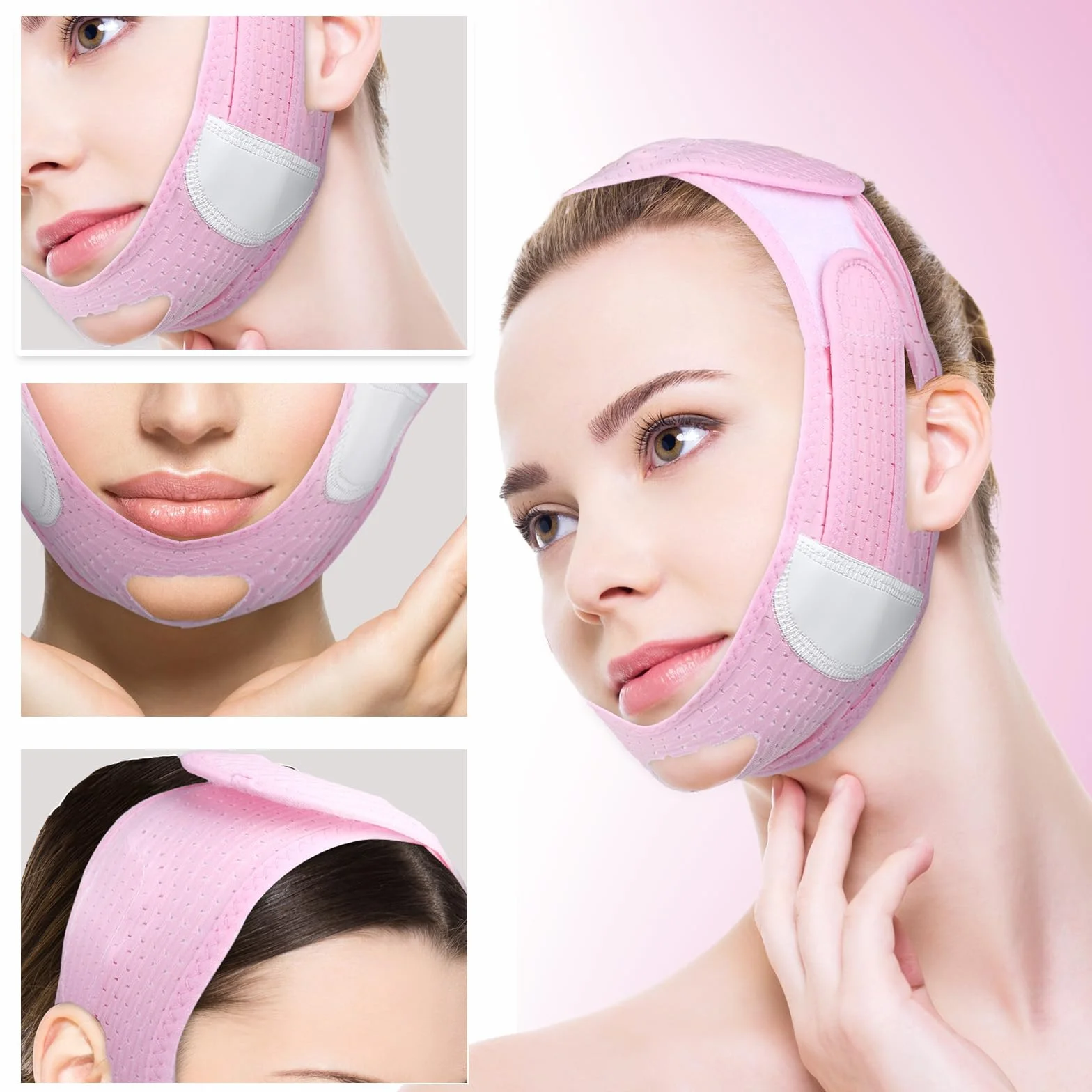 WLLHYF V Line Lifting Mask Wielokrotnego użytku podwójny podbródek reduktor podbródka paski na twarz linia V paski tonizujące twarz podnoszenie i dokręcanie zapobiegają zwiotczeniu kobiet